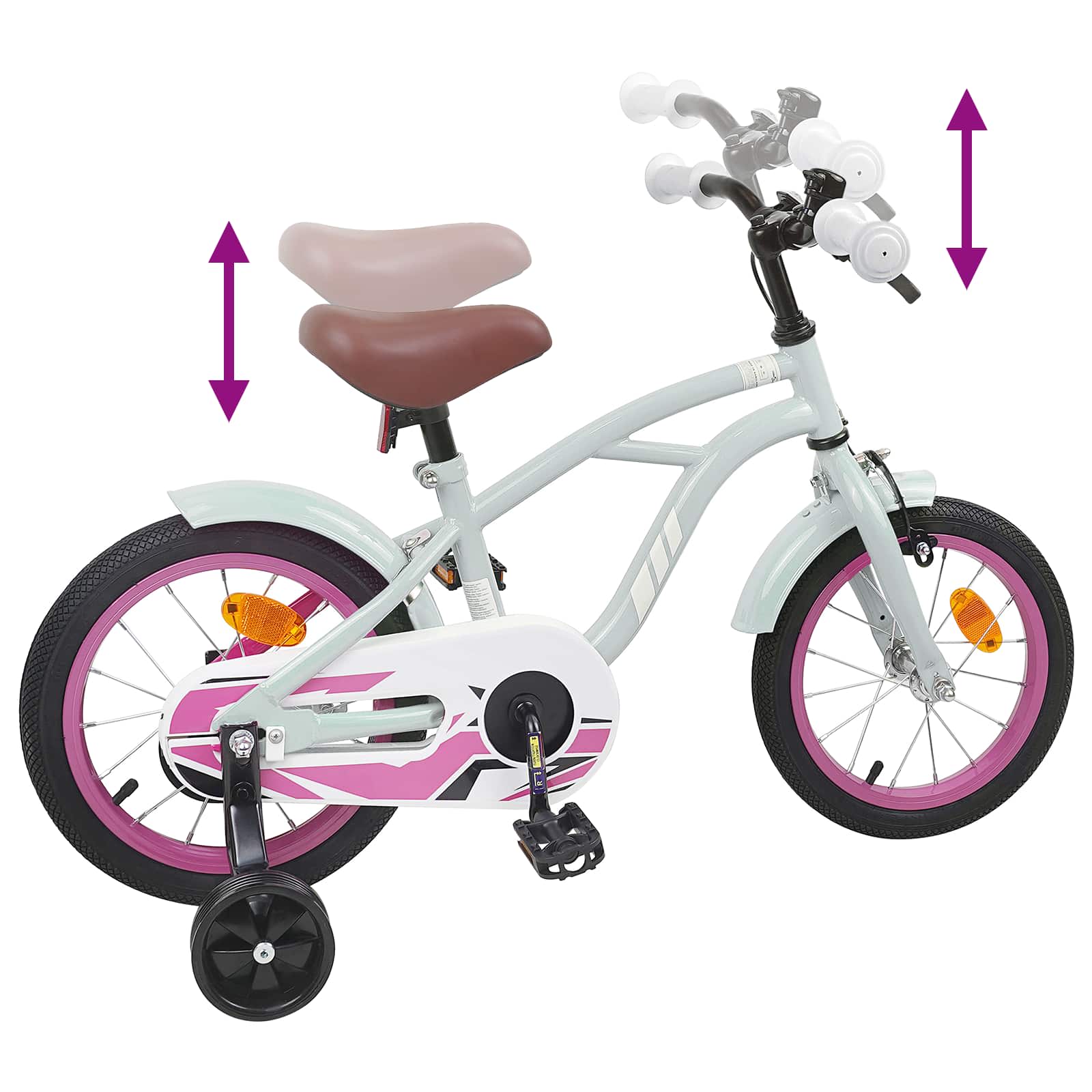 Dječji Bicikl 14 Inča za 3-5 godina Svijetlo zelena