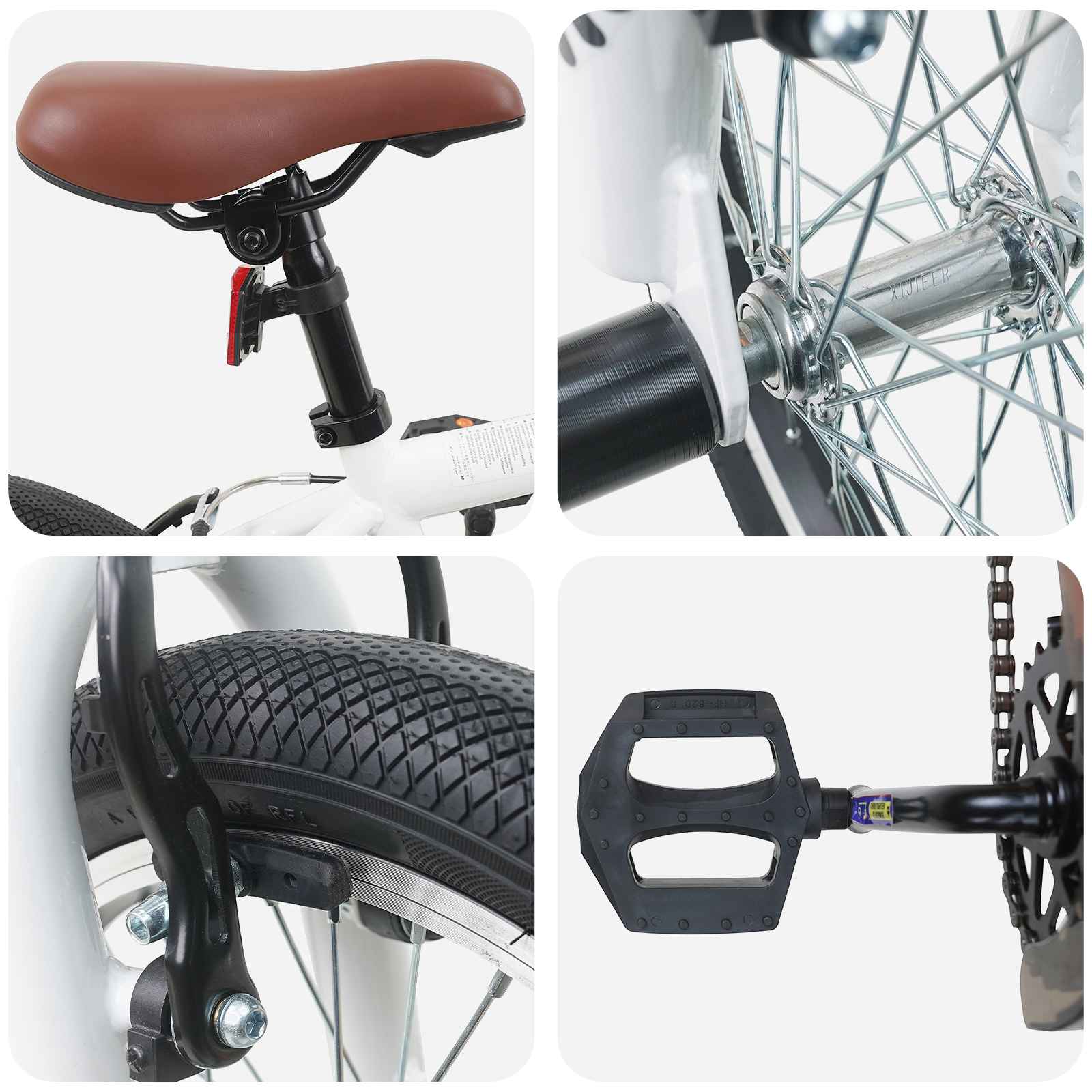 BMX Bicikl 18 Inča za djecu od 7 do 10 godina Bijela