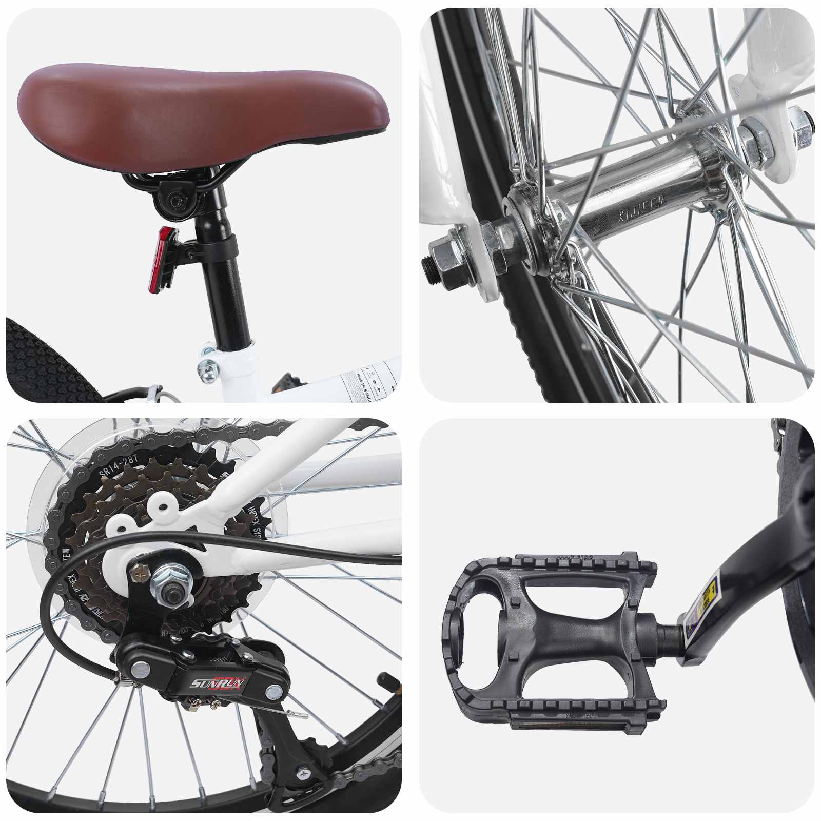 Planinski Bicikl 20 Inča 6-Speed za 5-8 godina Bijelo