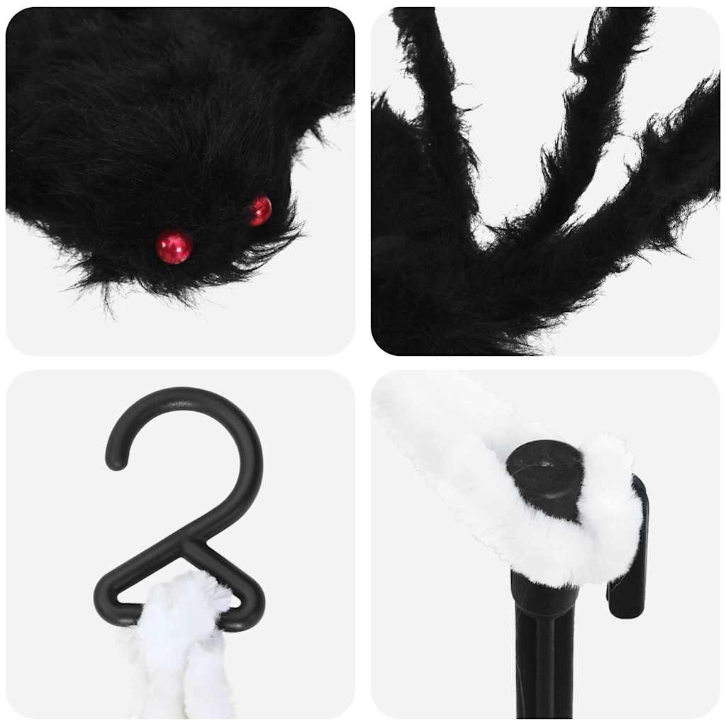 Halloween ukrašavanje pauka s mrežama 2 pcs Crno i bijelo