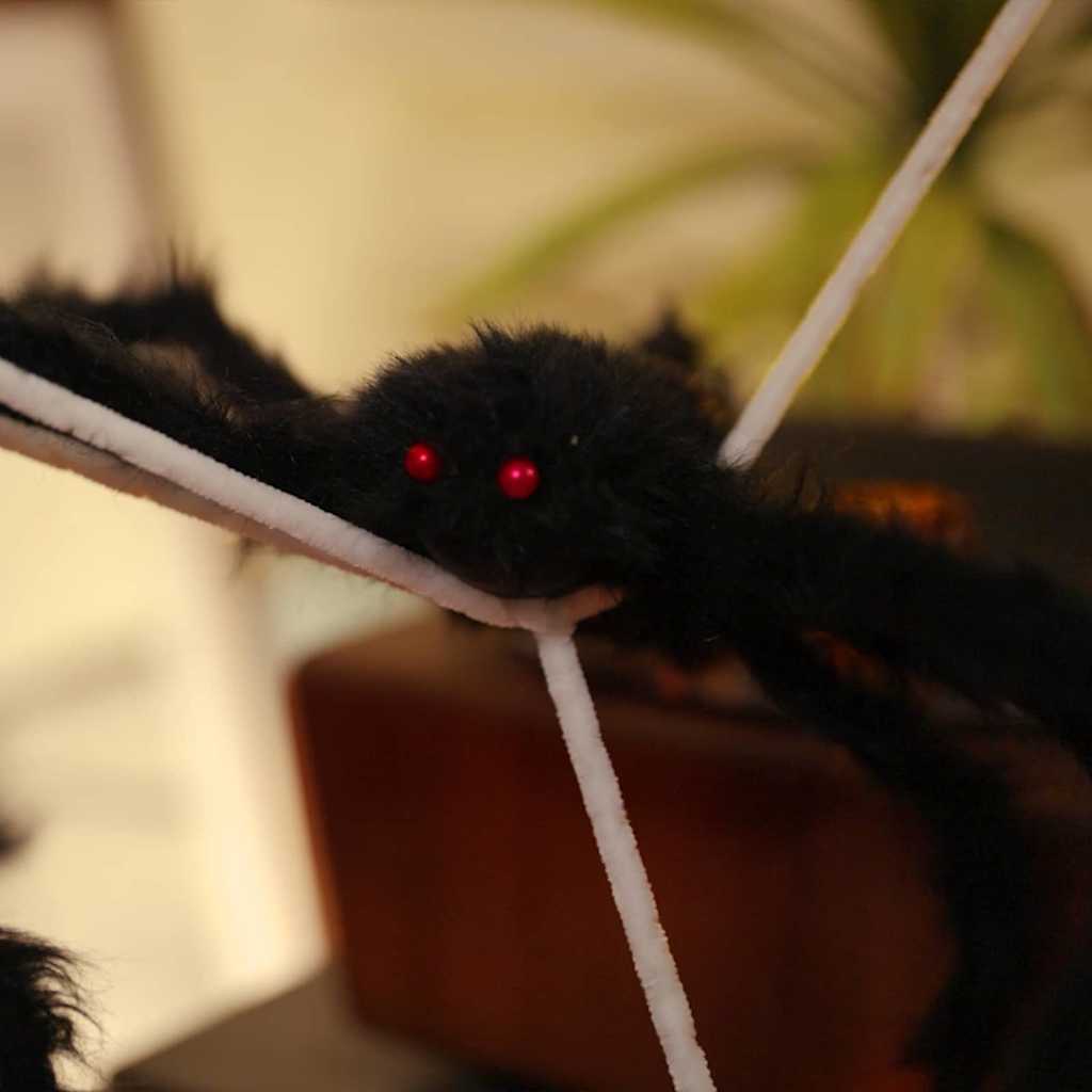 Halloween ukrašavanje pauka s mrežama 2 pcs Crno i bijelo