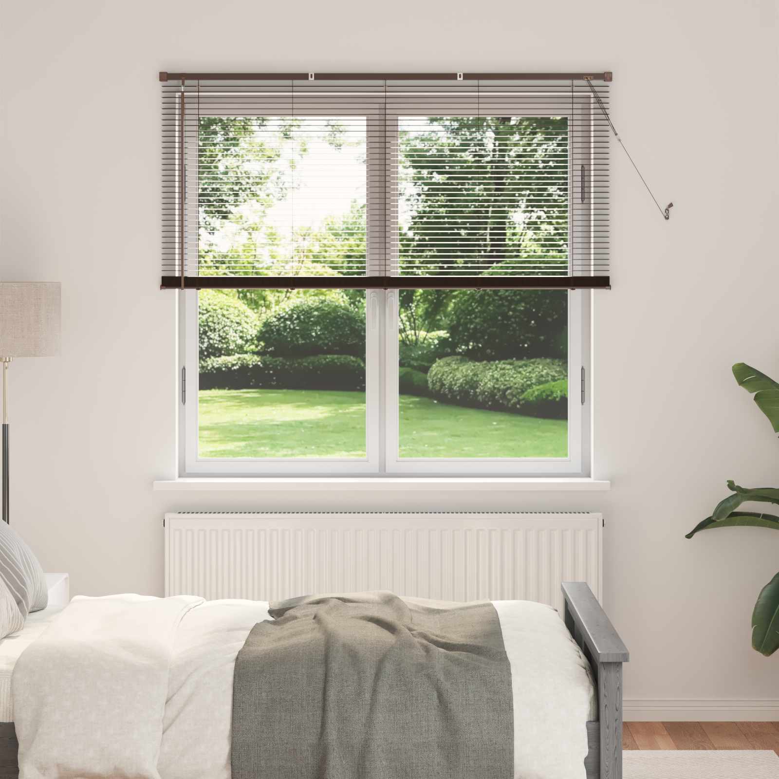 Venecijanska roleta Tamno smeđa s uzorkom 150 x 130 cm PVC