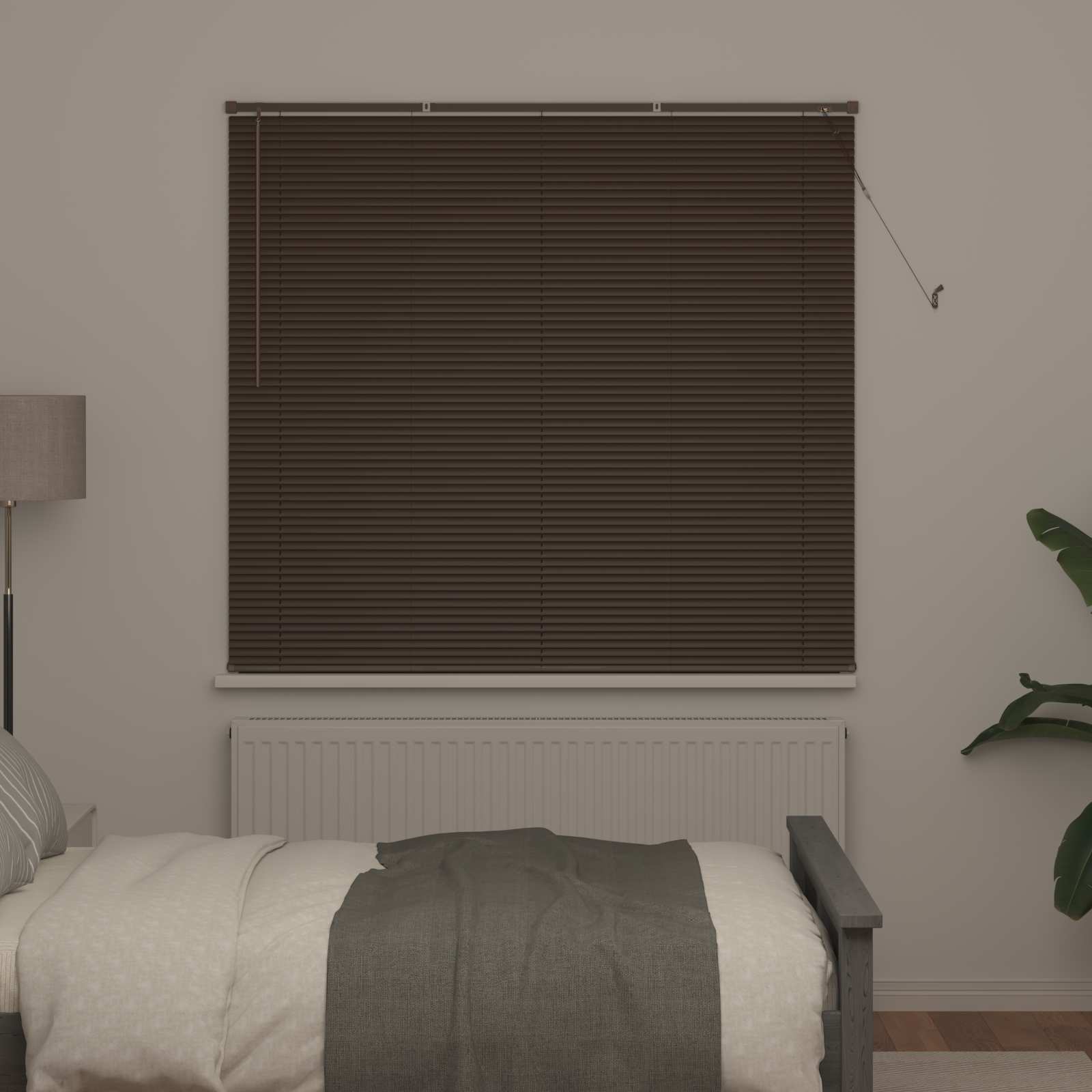 Venecijanska roleta Tamno smeđa s uzorkom 150 x 140 cm PVC