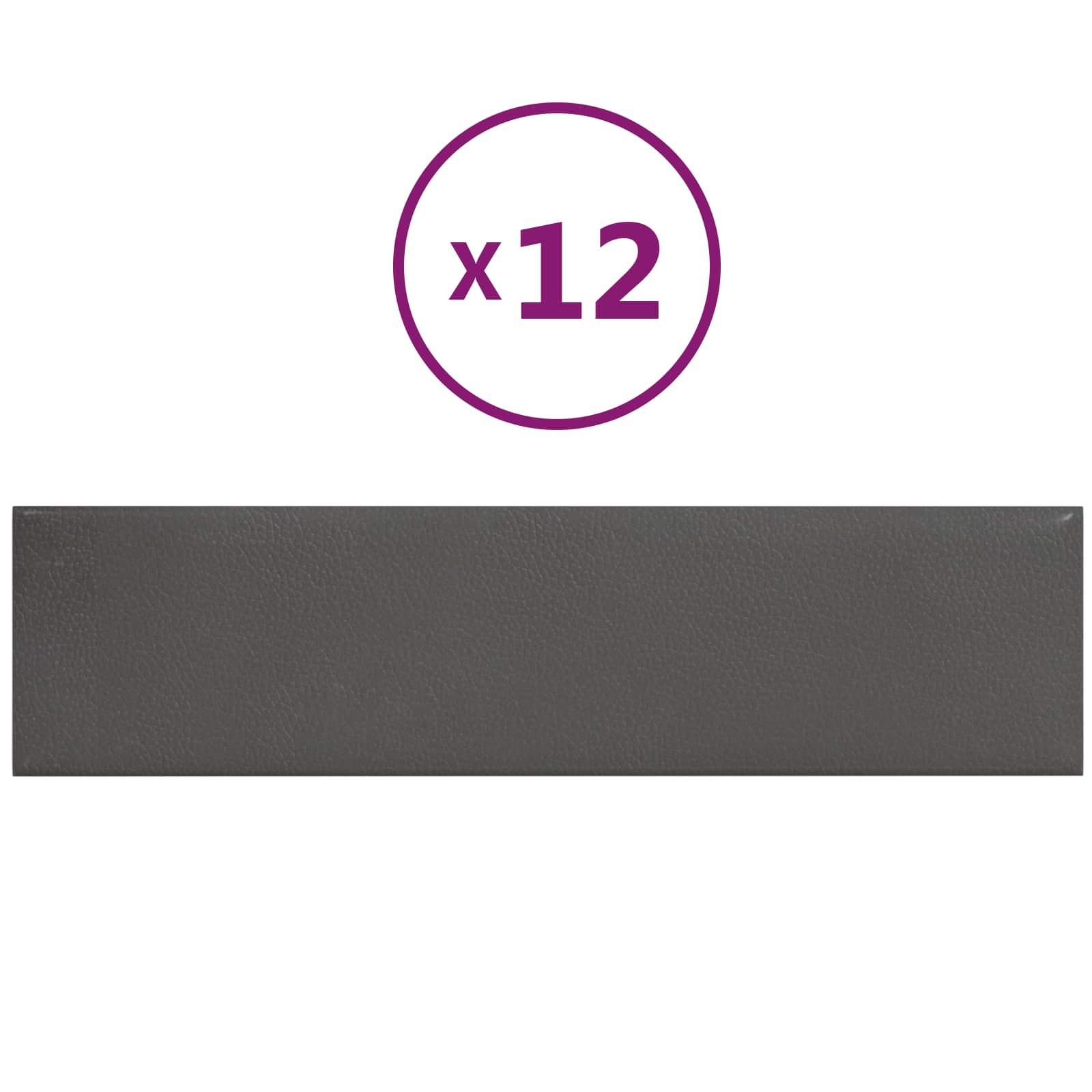 Zidna uzglavlja 12 pcs Sivi 60 x 15 cm tkanina