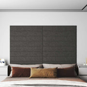 Zidna uzglavlja 12 pcs Tamno siva 90 x 15 cm tkanina