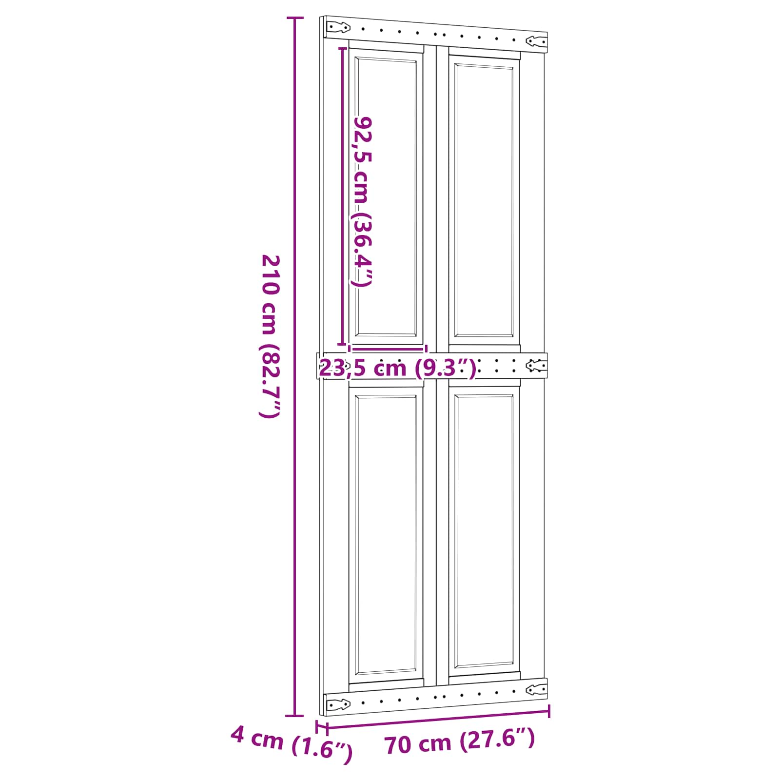 Vrata staje Corona Medeno Smeđa 70 x 210 cm Masivna borovina