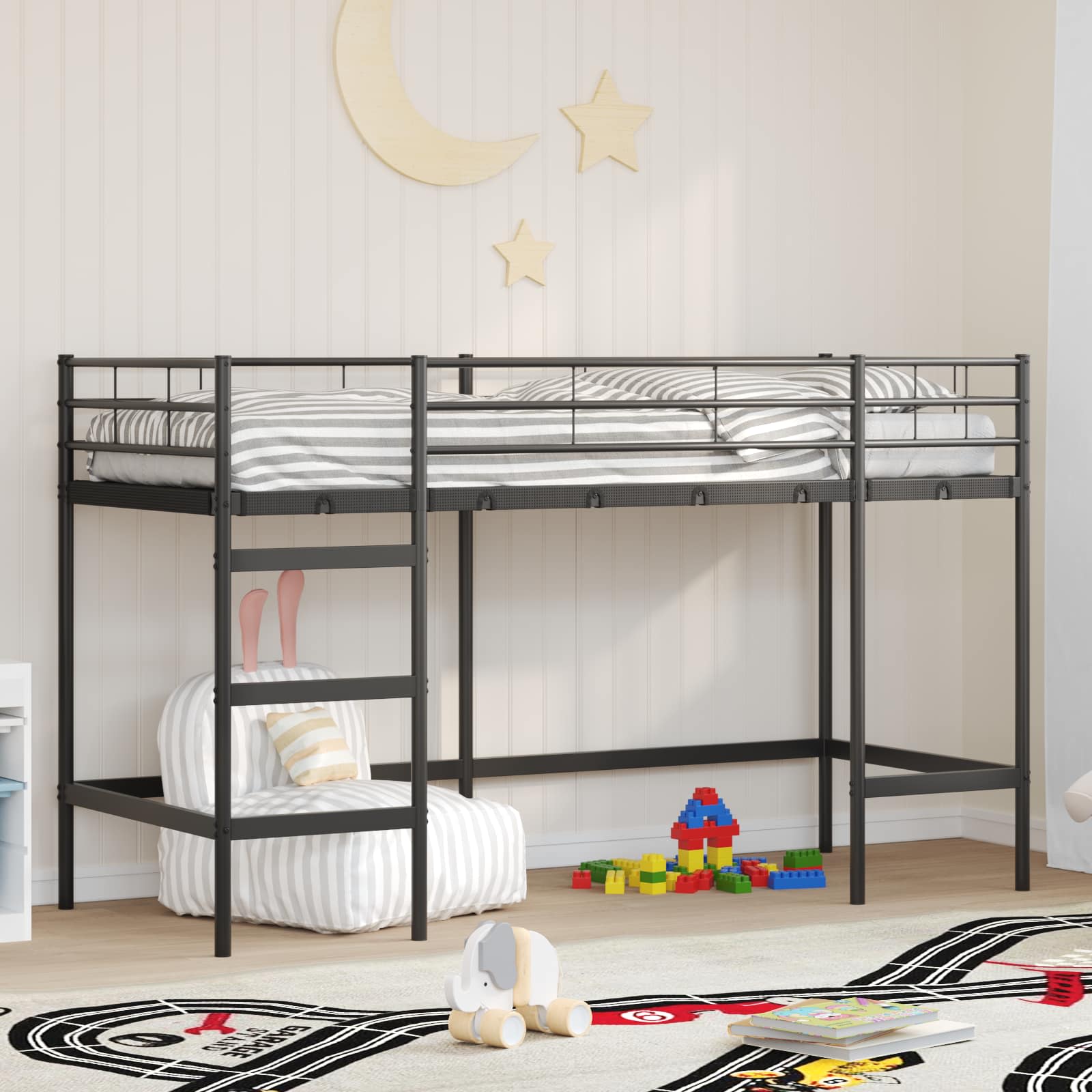 Okvir Krevet za Dječji Loft Crna 90 x 190 cm Čelik