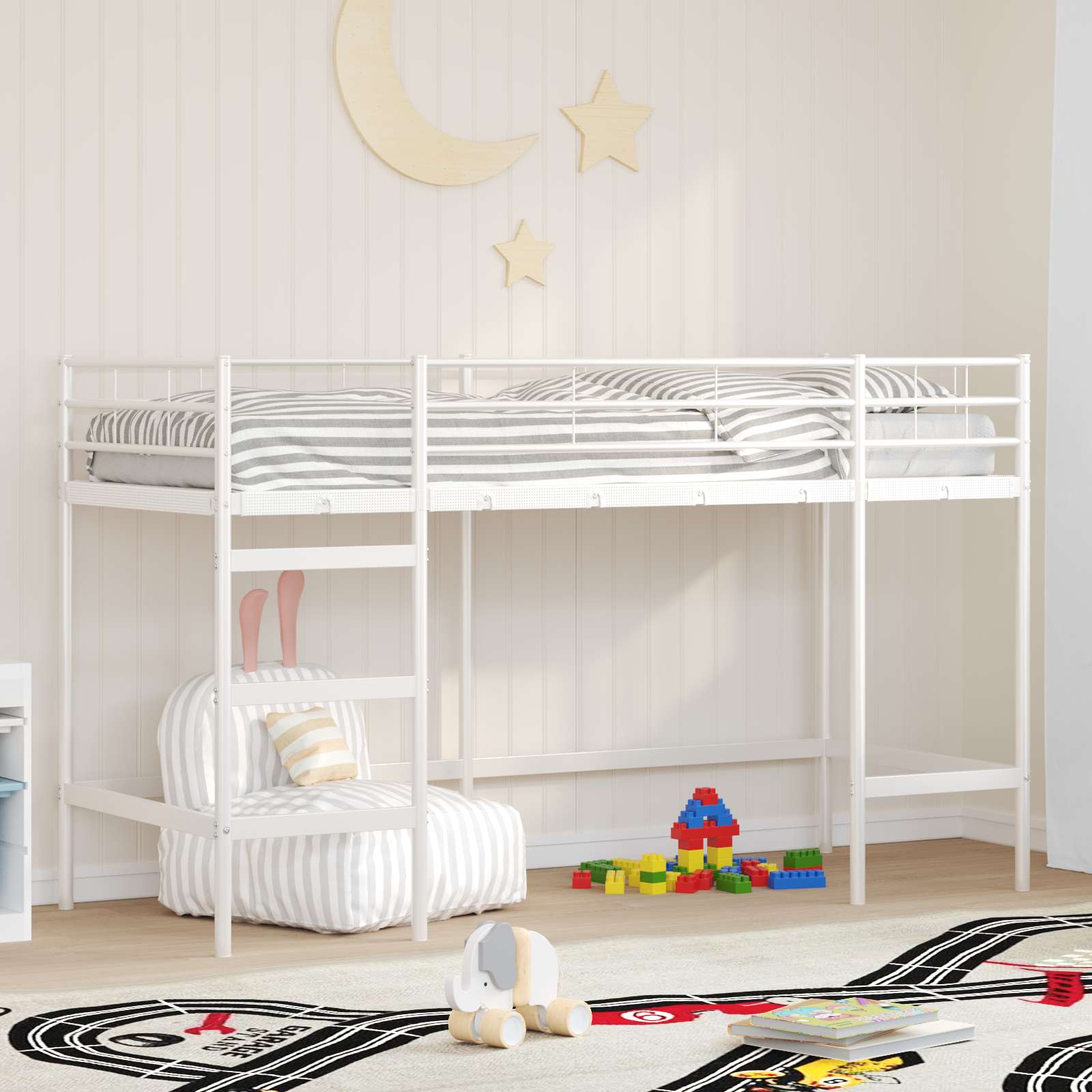 Okvir Krevet za Dječji Loft Bijelo 74,5 x 190 cm Čelik