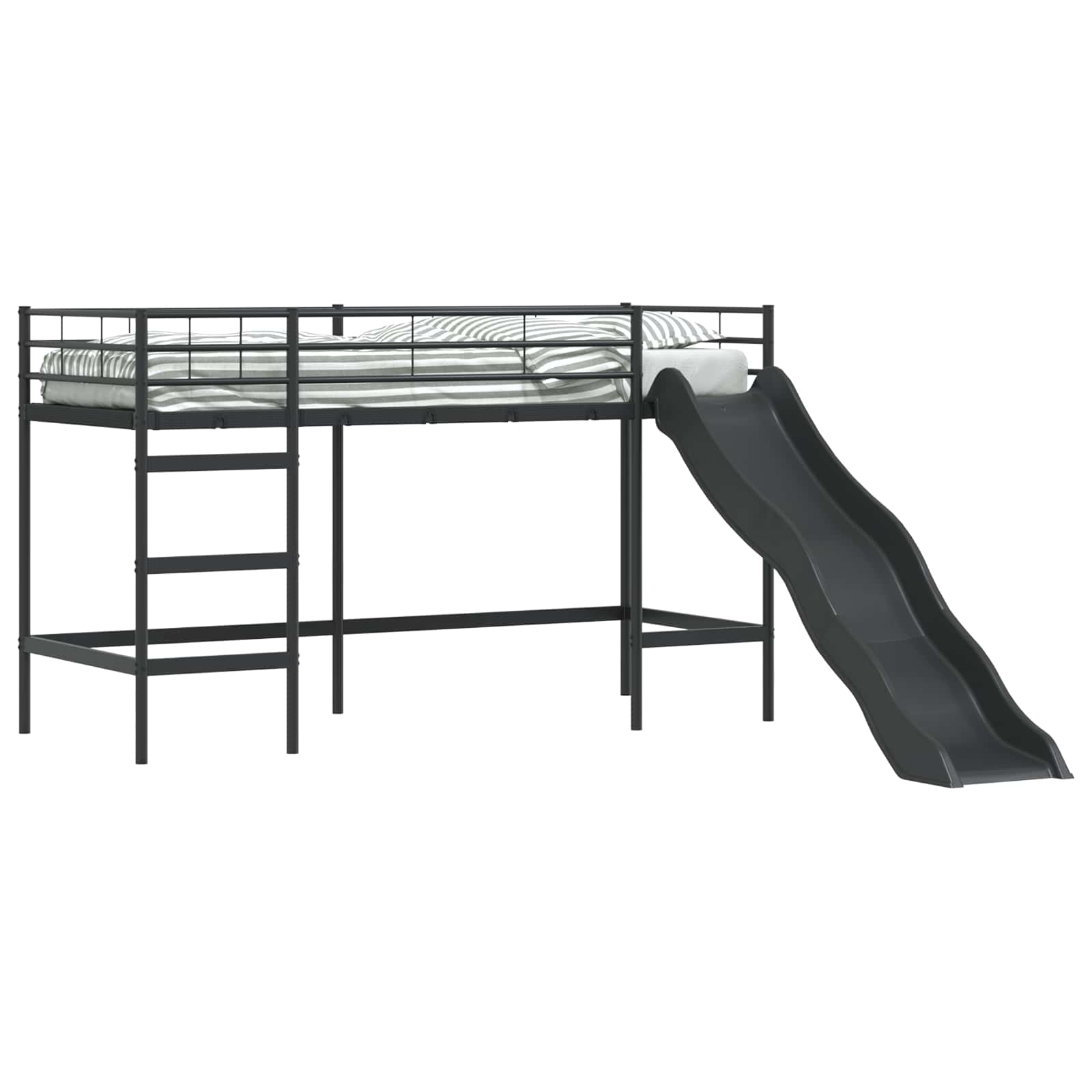 Krevet na kat za djecu s toboganom Crna i antracit 90 x 190 cm