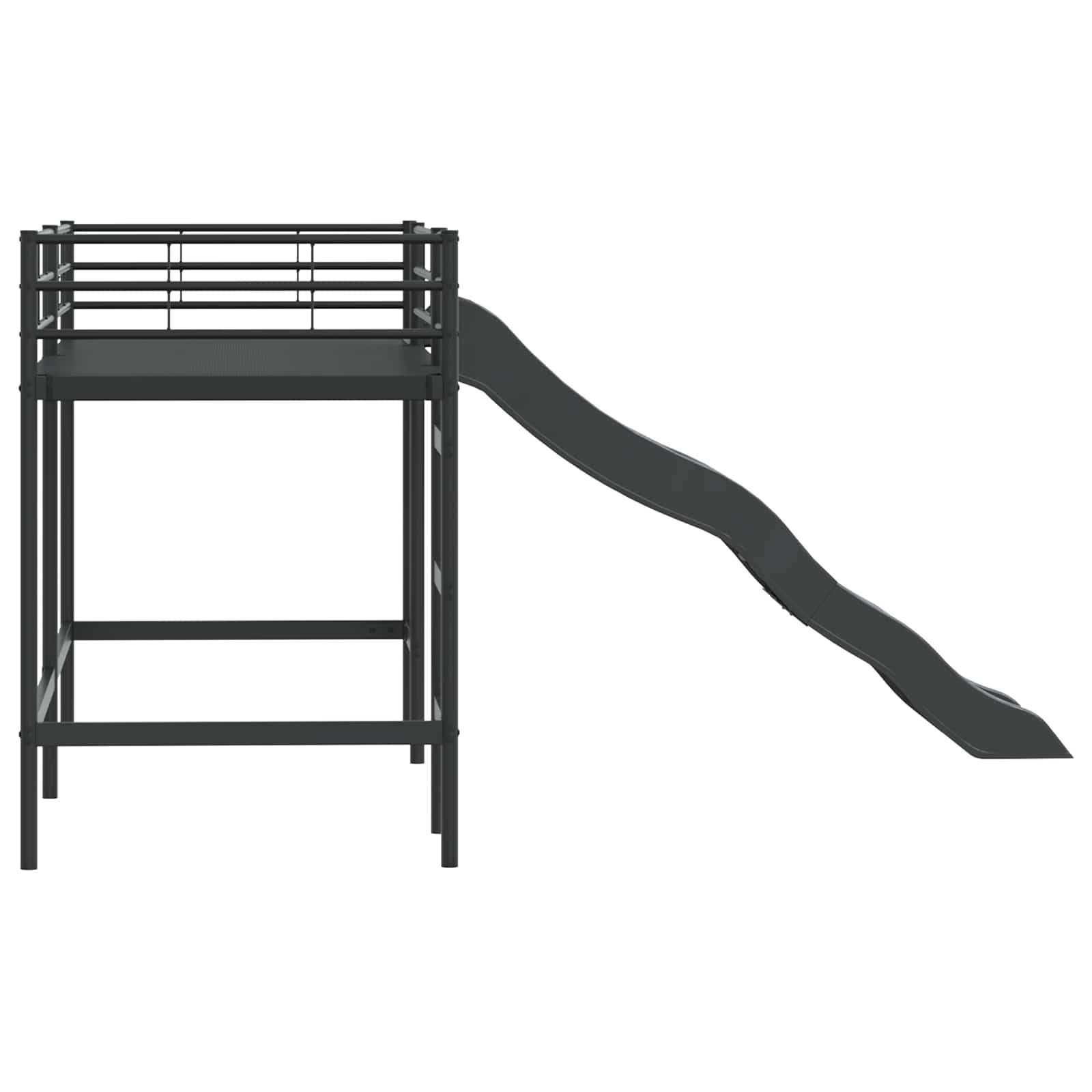 Krevet na kat za djecu s toboganom Crna i antracit 90 x 190 cm