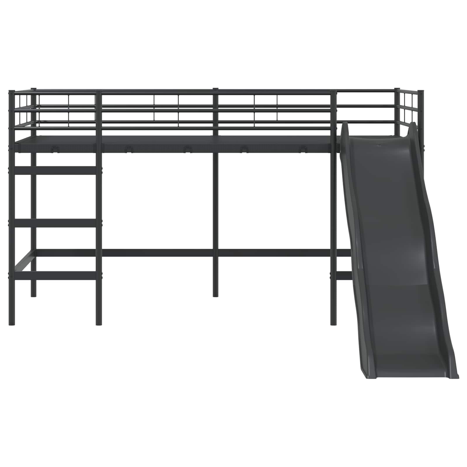 Krevet na kat za djecu s toboganom Crna i antracit 90 x 200 cm