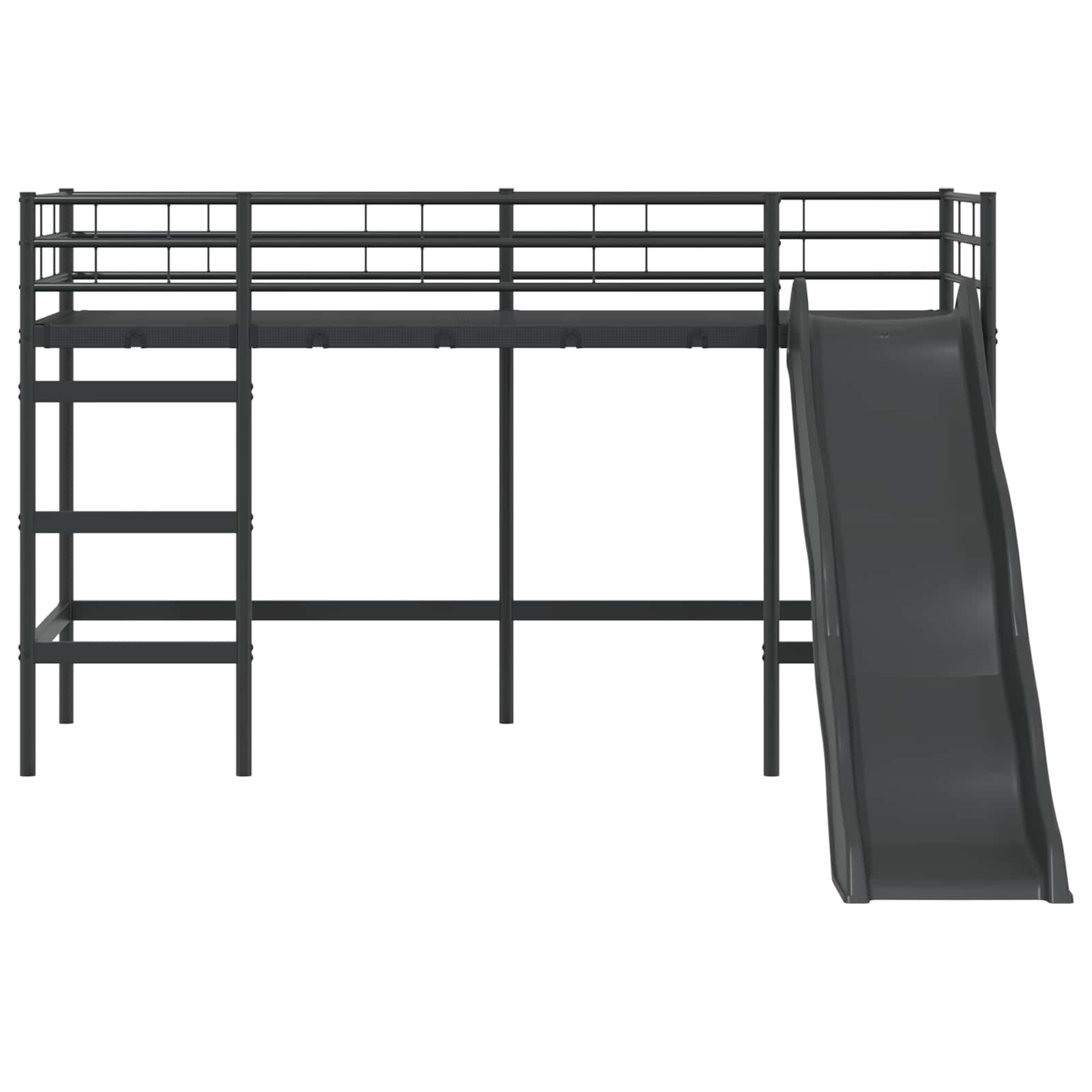 Krevet na kat za djecu s toboganom Crna i antracit 100 x 190 cm