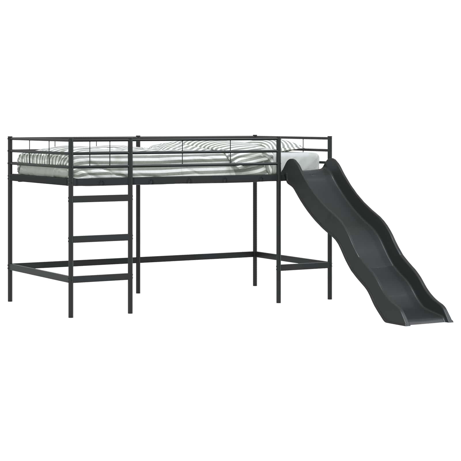 Krevet na kat za djecu s toboganom Crna i antracit 100 x 200 cm