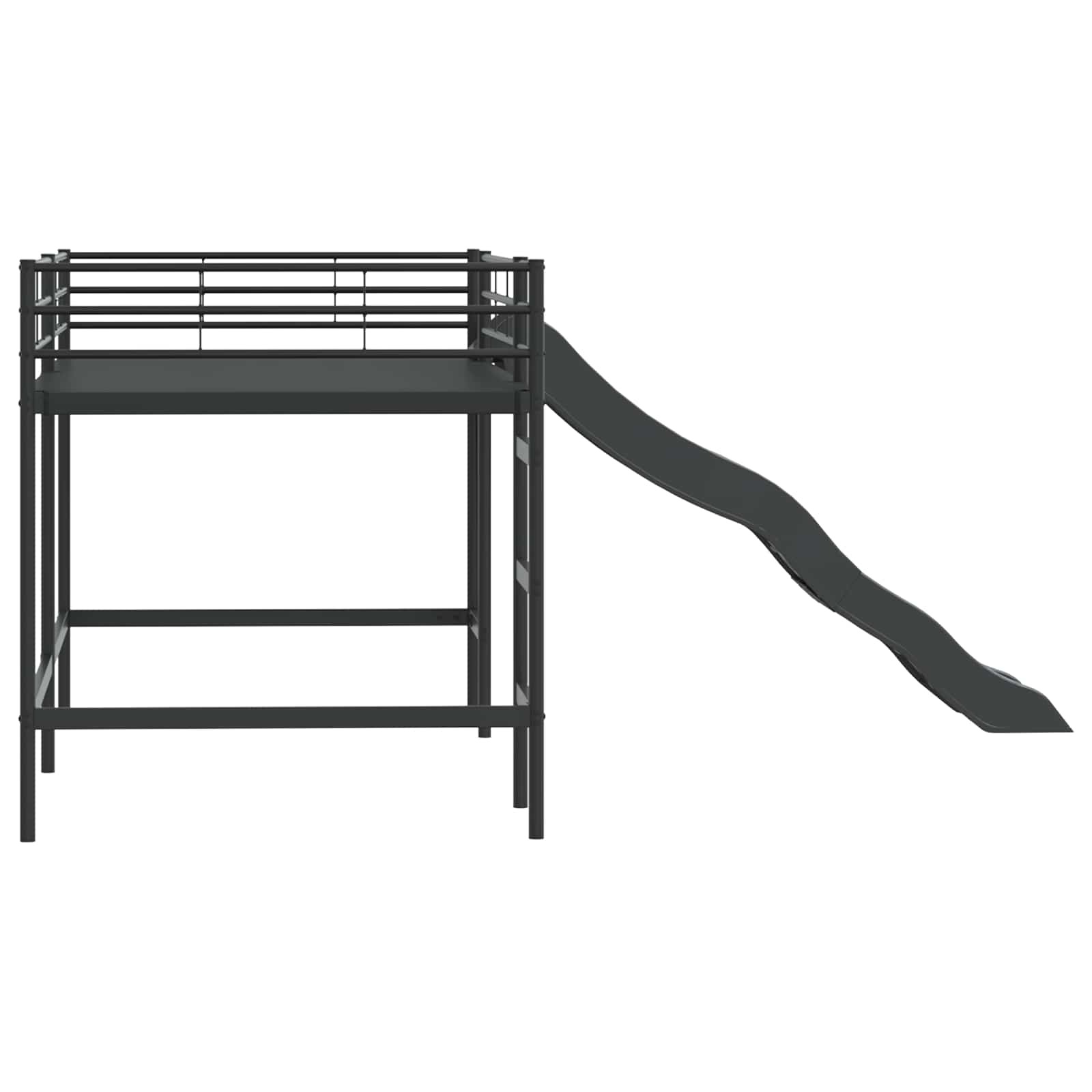 Krevet na kat za djecu s toboganom Crna i antracit 100 x 200 cm