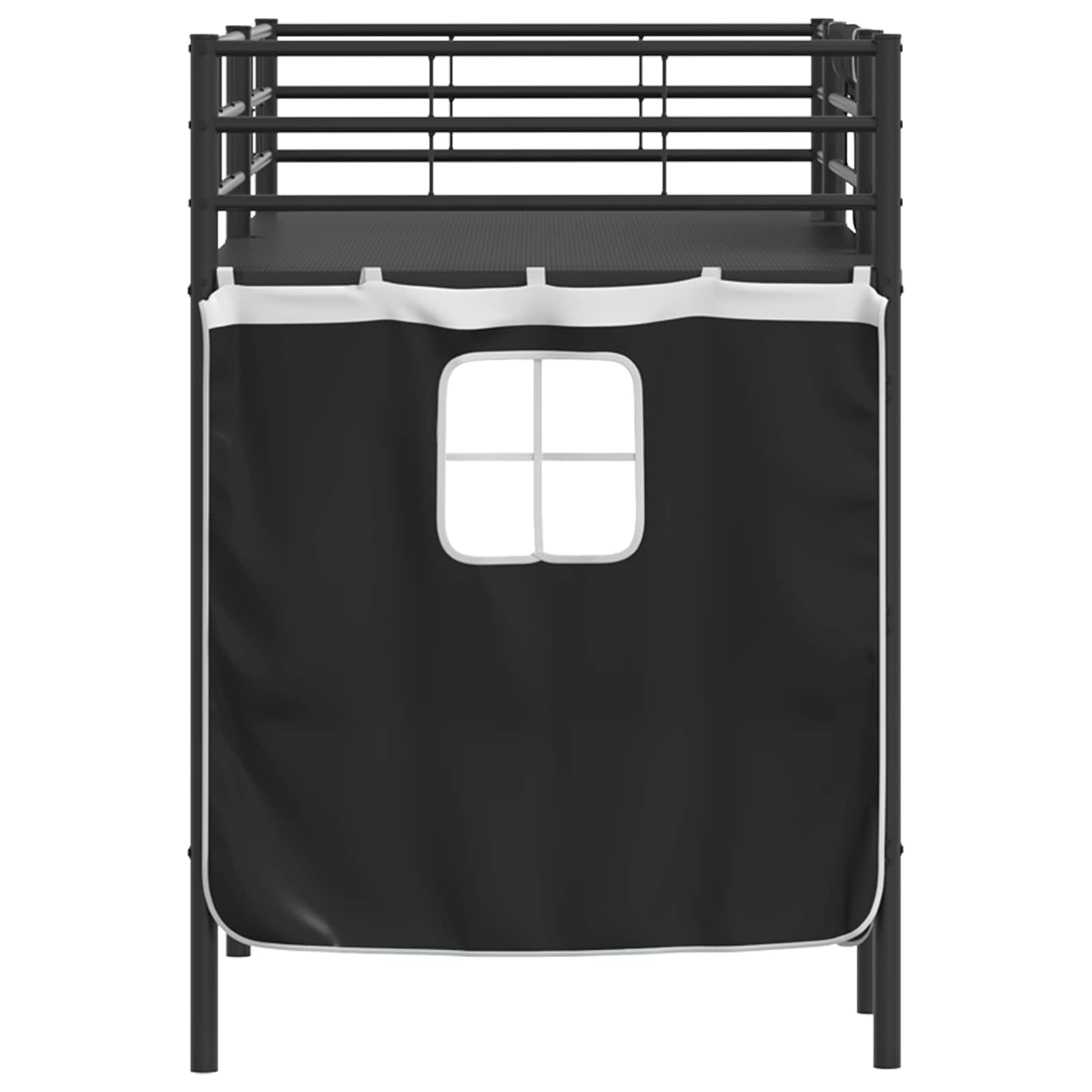 Krevet na kat za djecu s zavjesama Crna 90 x 190 cm