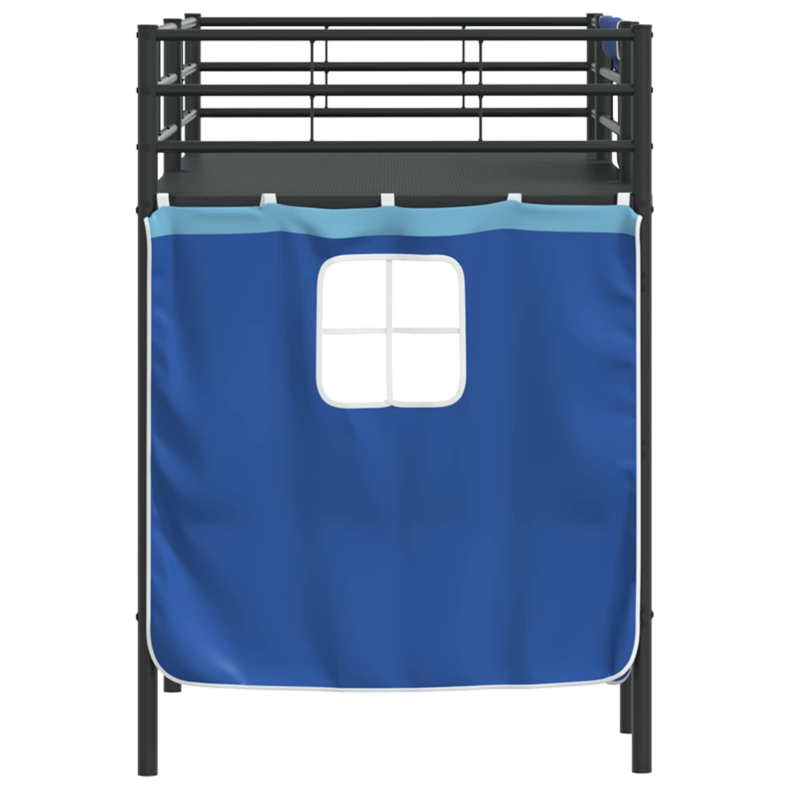 Krevet na kat za djecu s zavjesama Crna i Plava 100 x 190 cm