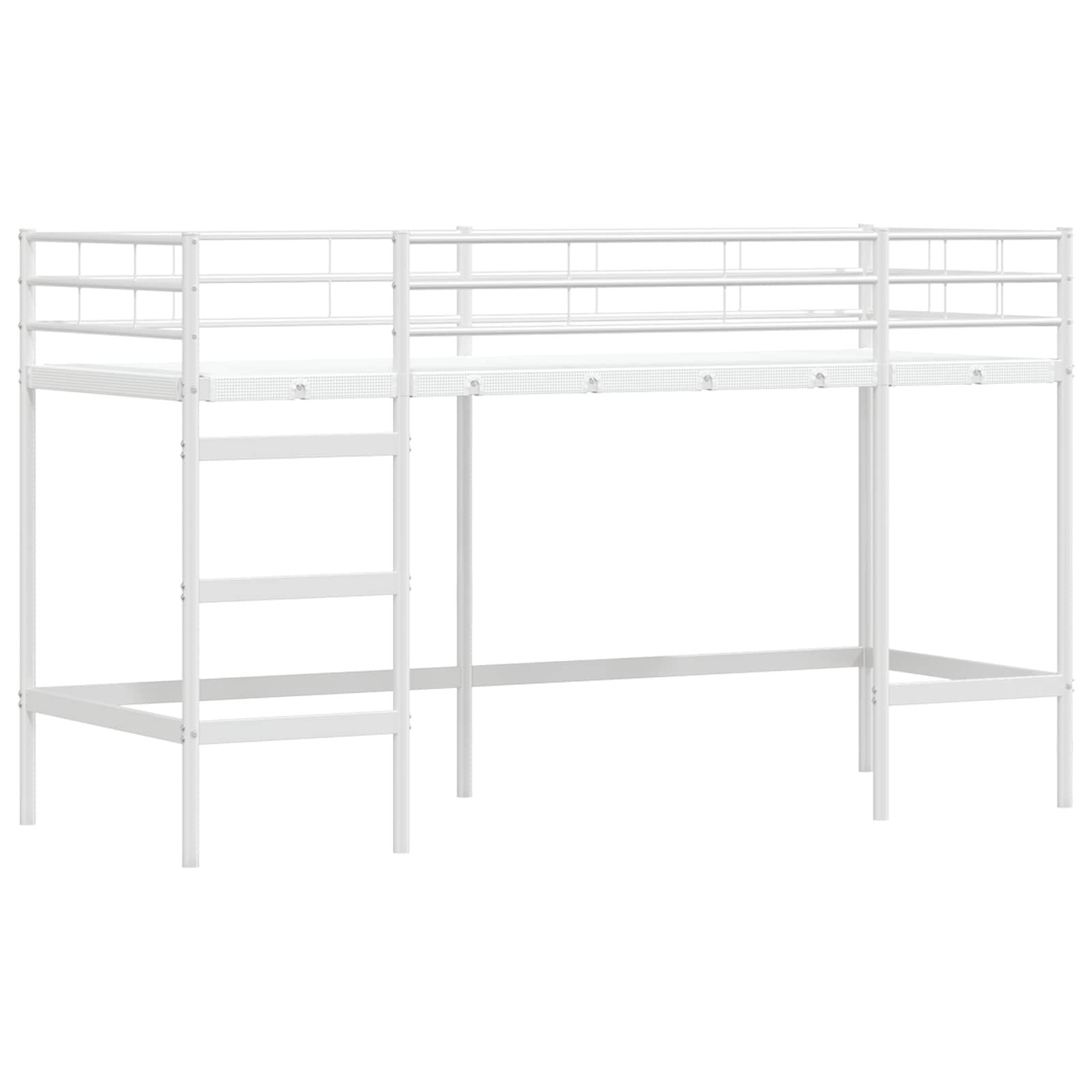 Krevet na kat za djecu s zavjesama Bijela i roza 75 x 190 cm