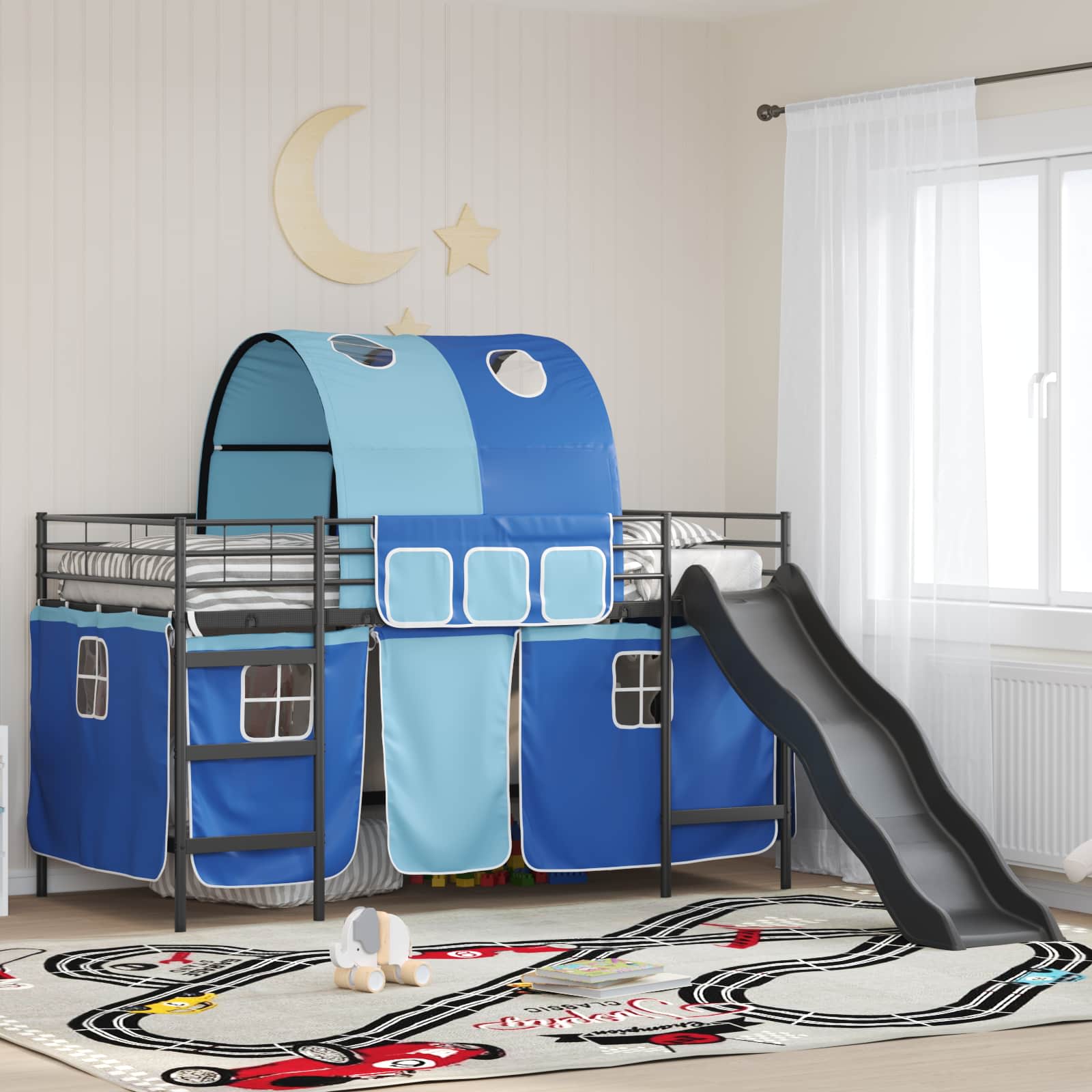Okvir Krevet za Dječji Loft Crna i Plava 100 x 200 cm Metal