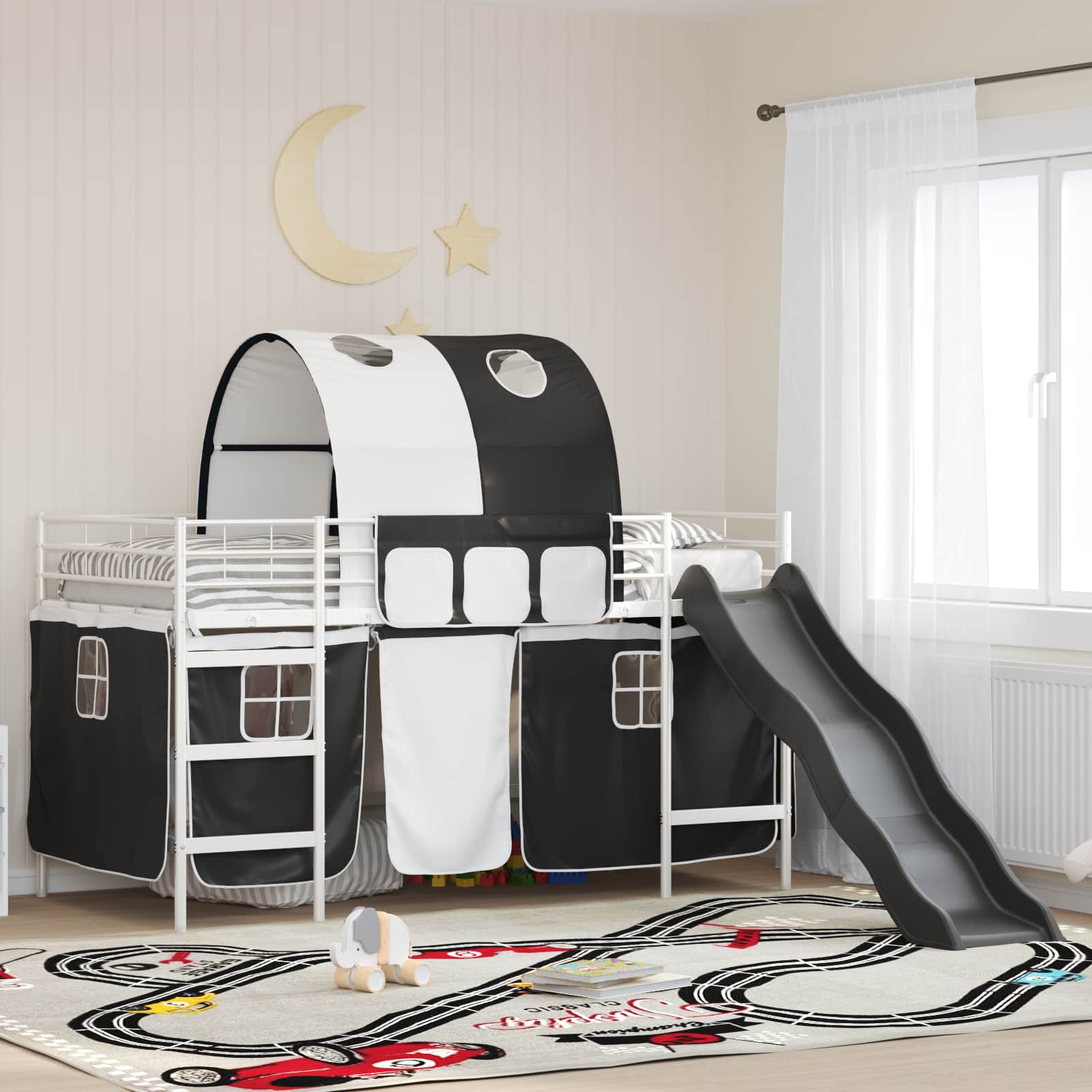 Okvir Krevet za Dječji Loft Bijela i crna 107 x 200 cm Metal