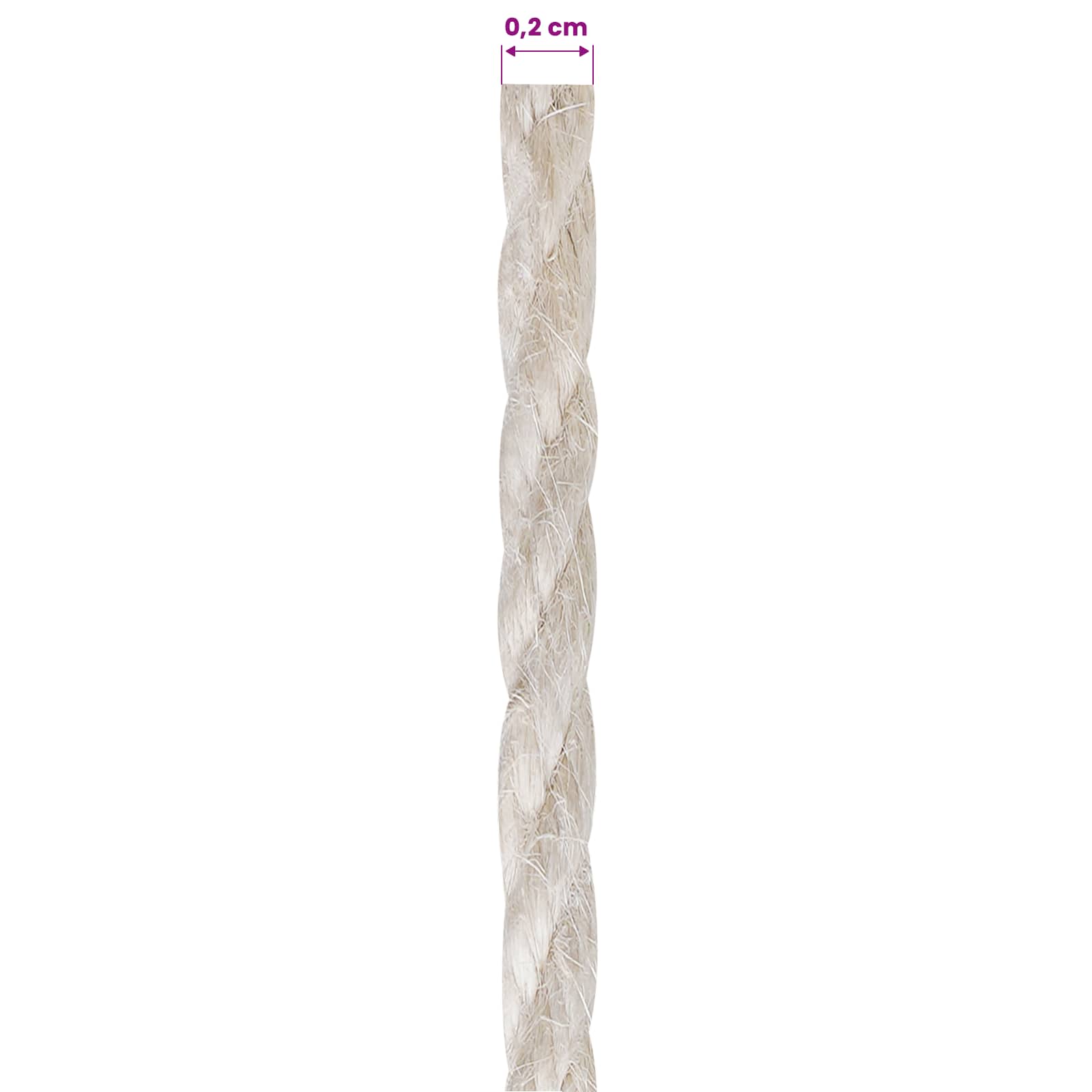 Uže od jute 10 pcs 2 Bijela 100% Juta Tossa