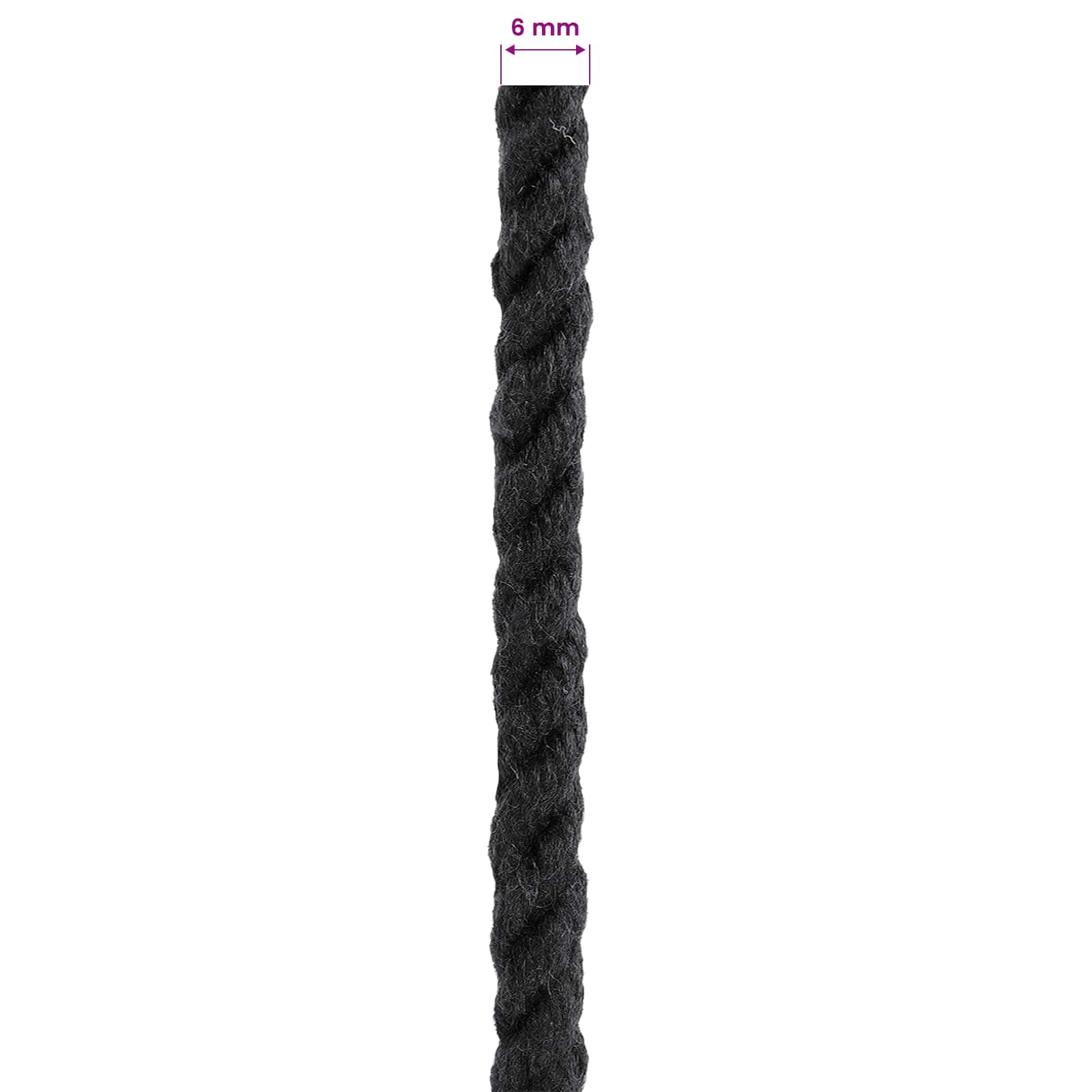 Konop Crna 0,6 x 0,6 x 5000 cm Pamuk