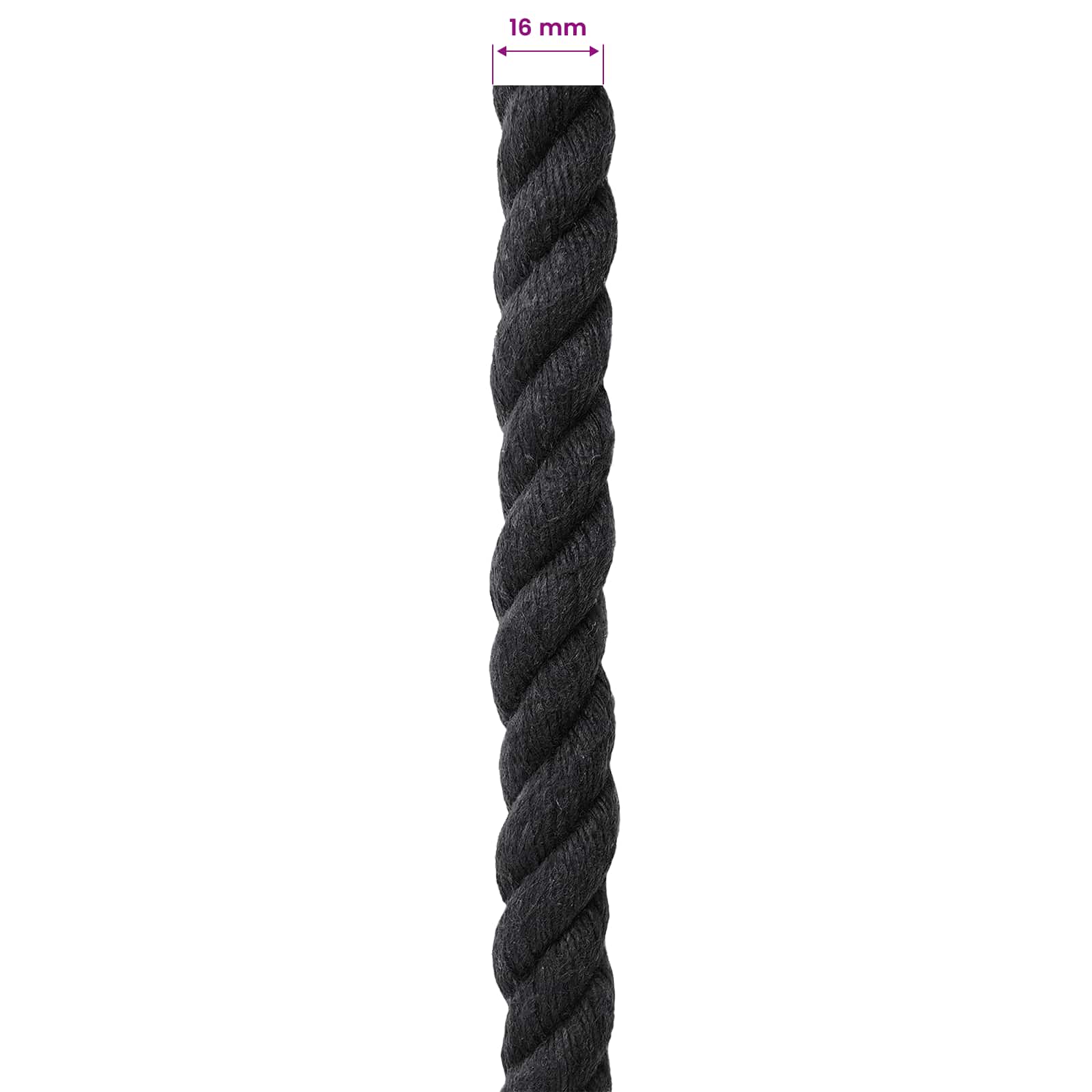 Konop Crna 1,6 x 1,6 x 5000 cm Pamuk