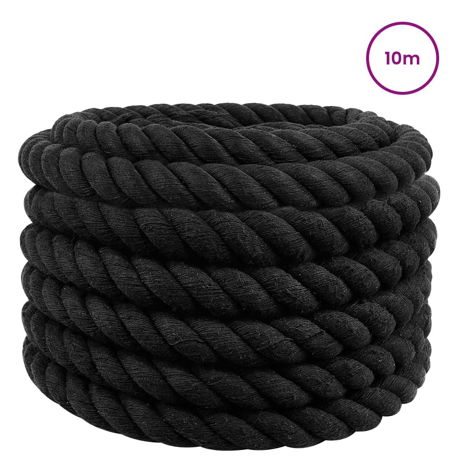 Konop Crna 5 x 5 x 1000 cm Pamuk