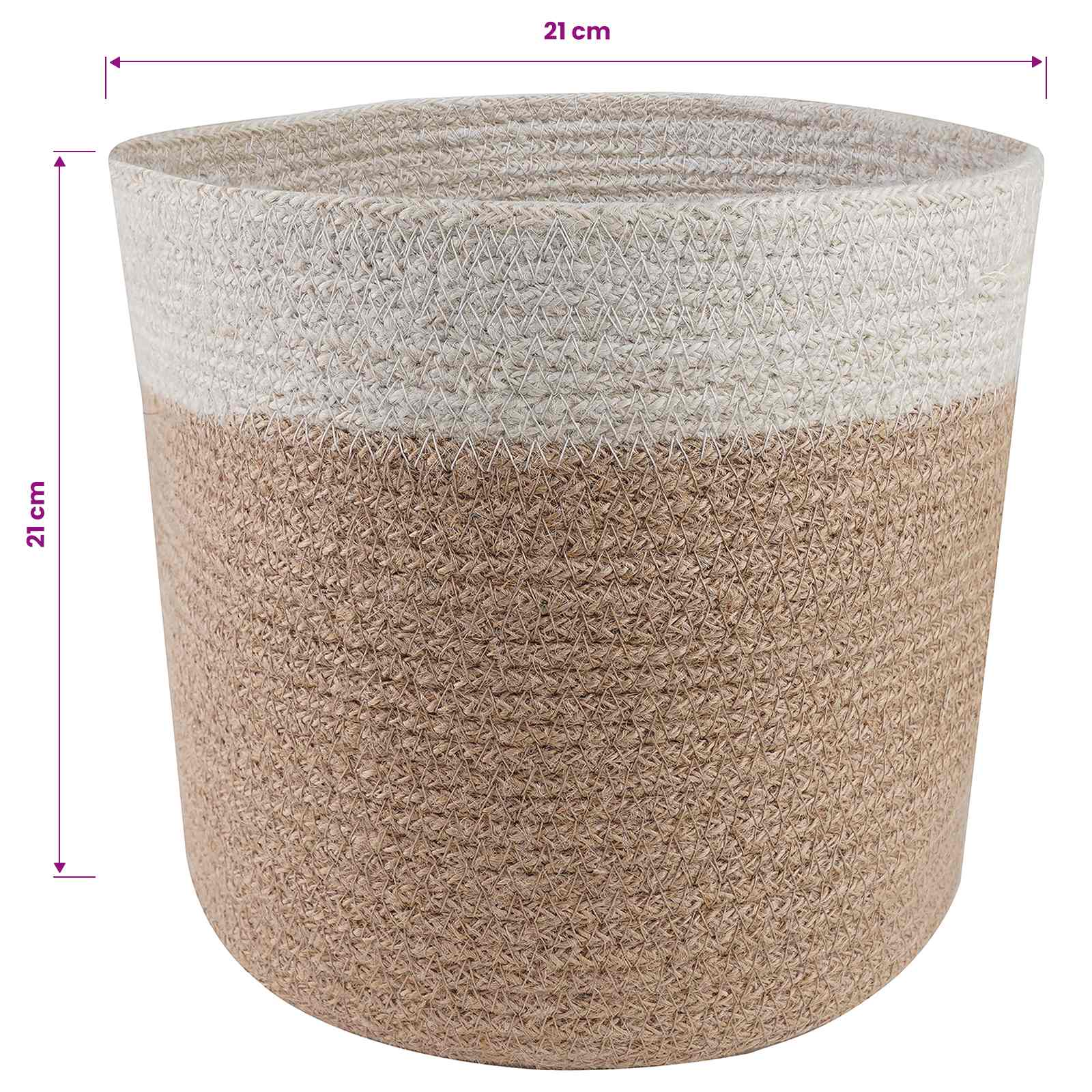 Set saksija za biljke 2 pcs Prirodna i bijela Ø 21 x 21 cm