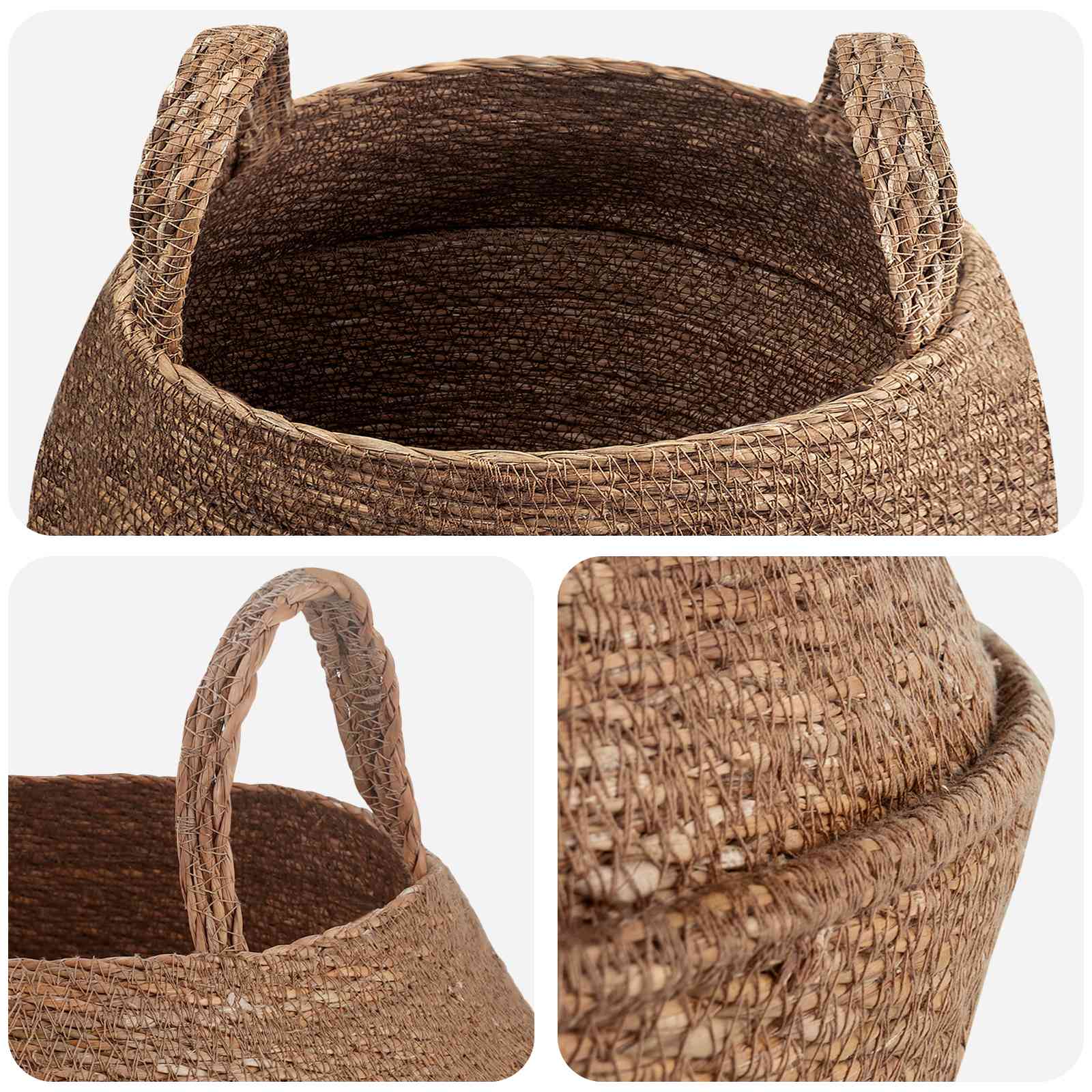 Saksija za biljke s ručkama 2 pcs Prirodna Ø 45 x 36 cm
