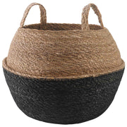 Saksija za biljke s ručkama Crna Ø 45 x 36 cm 100% morska trava