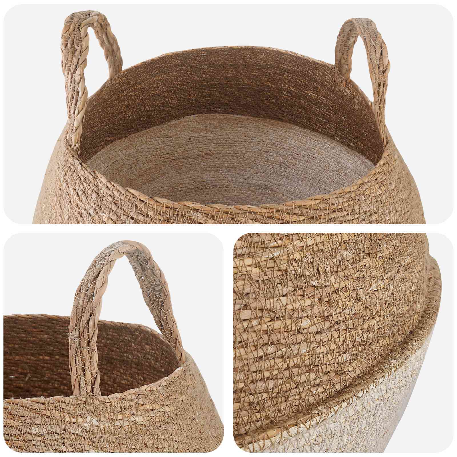 Saksija za biljke s ručkama 2 pcs Bijela Ø 45 x 36 cm