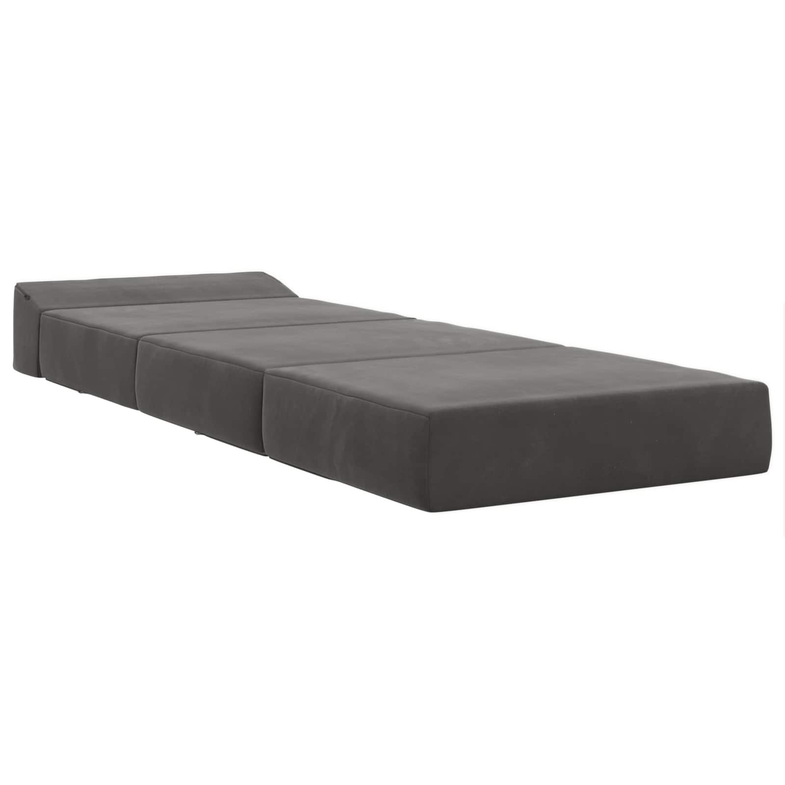 Sofa na razvlačenje Tamnosiva 200 x 70 x 15 cm Baršun
