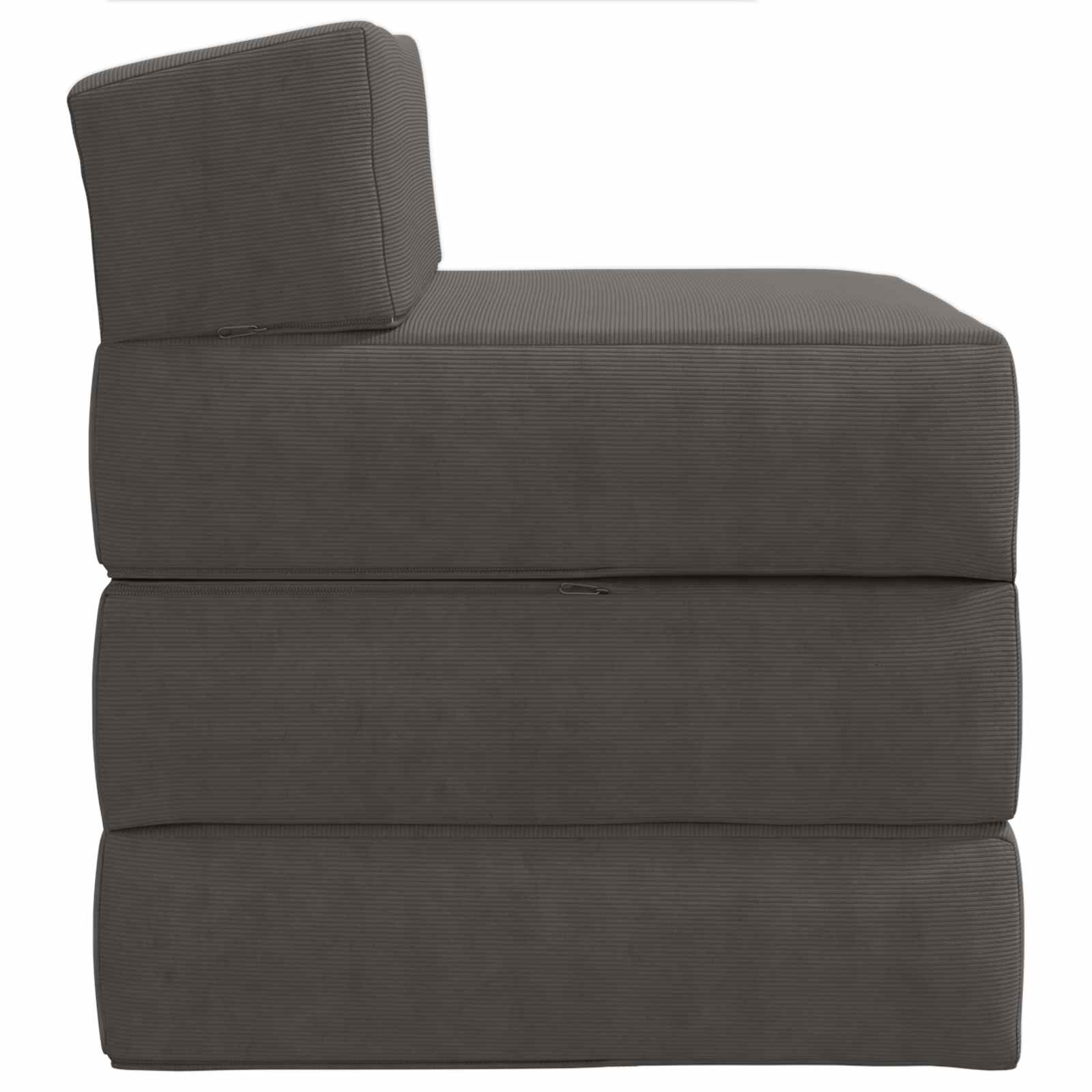 Sofa na razvlačenje Tamnosiva 200 x 70 x 15 cm Kordura tekstil