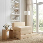 Sofa na razvlačenje Krem 200 x 70 x 10 cm Kordura tekstil