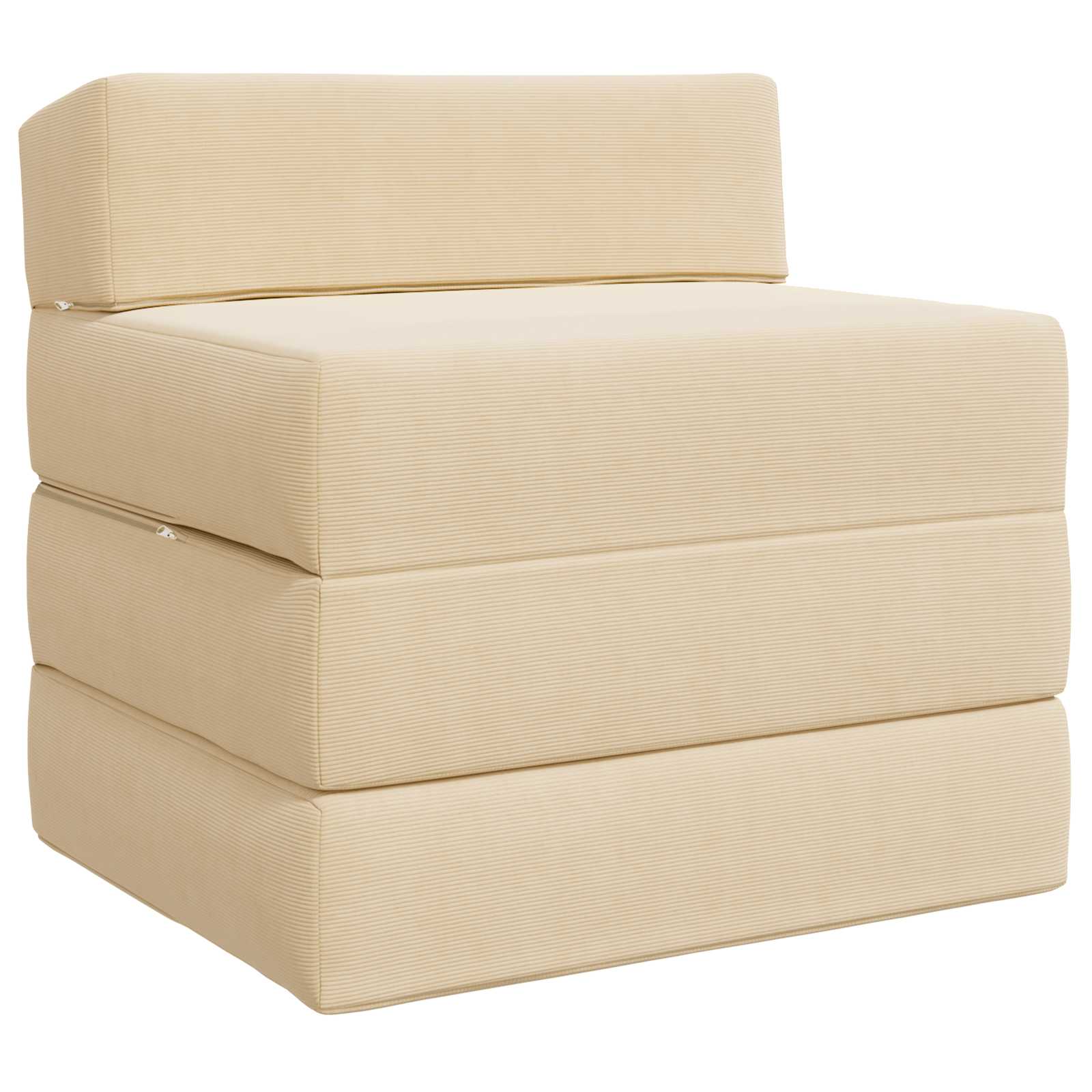 Sofa na razvlačenje Krem 200 x 70 x 15 cm Kordura tekstil