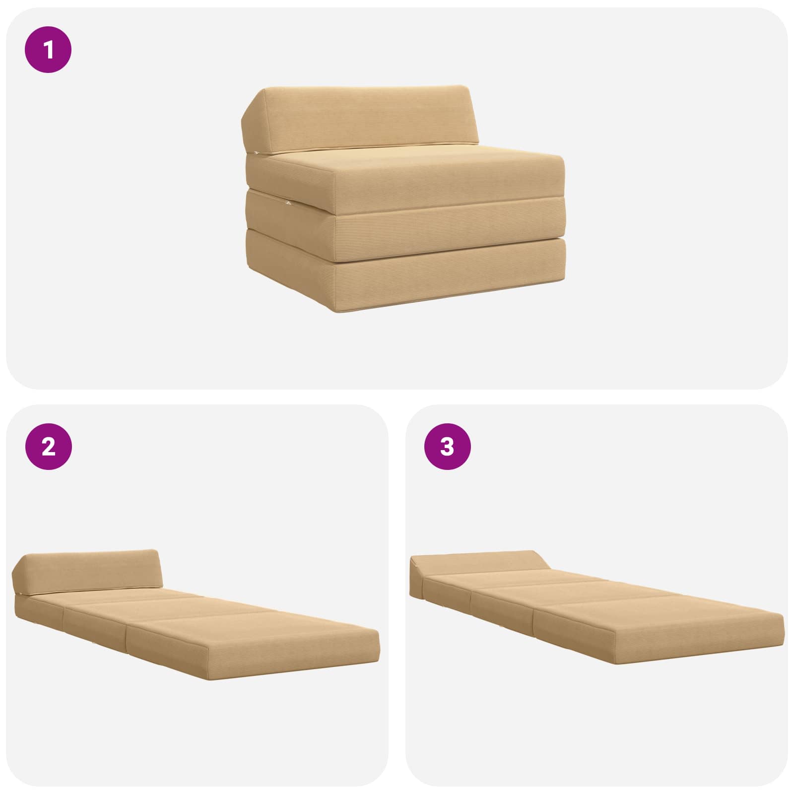 Sofa na razvlačenje Svijetlozeleni sivi 200 x 70 x 10 cm