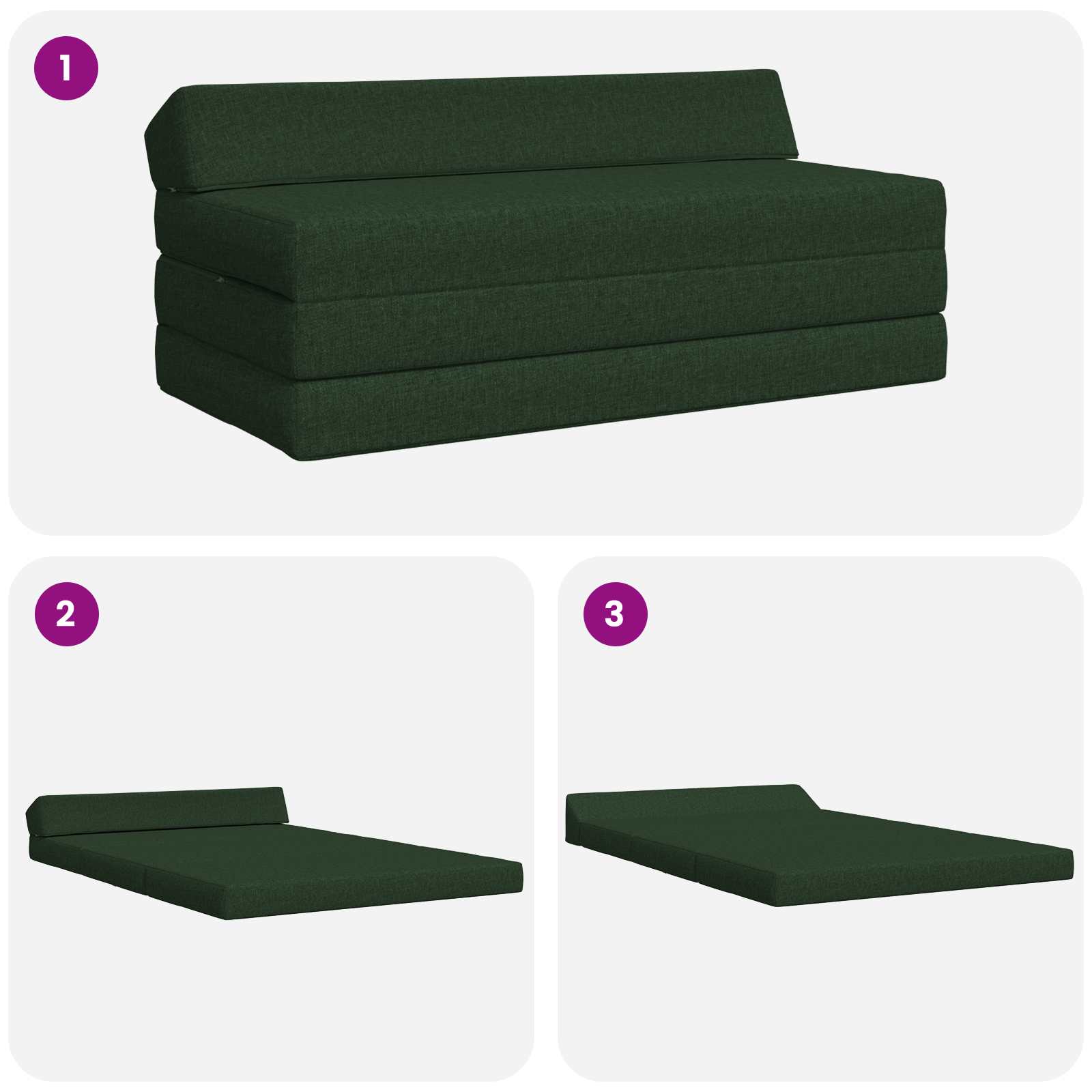 Sofa na razvlačenje Tamnozelena 120 x 60 x 49 cm Tkanina