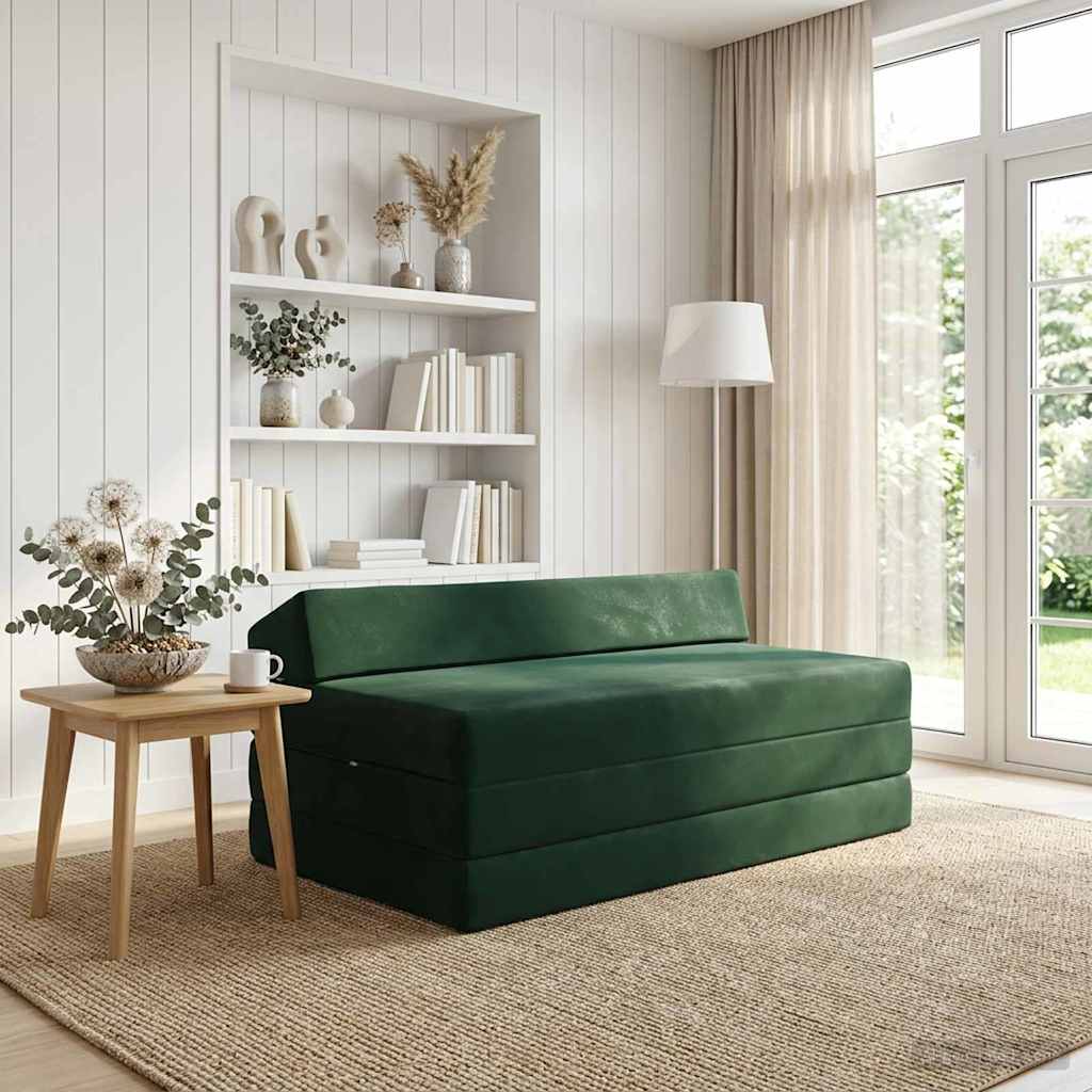 Sofa na razvlačenje Tamnozelena 120 x 60 x 49 cm Tkanina