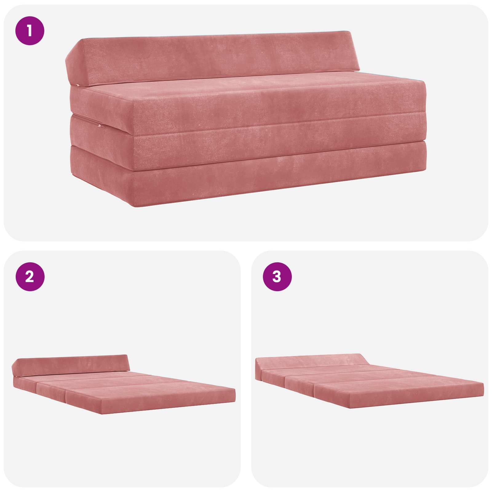Sofa na razvlačenje Ružičasta 120 x 60 x 49 cm Tkanina