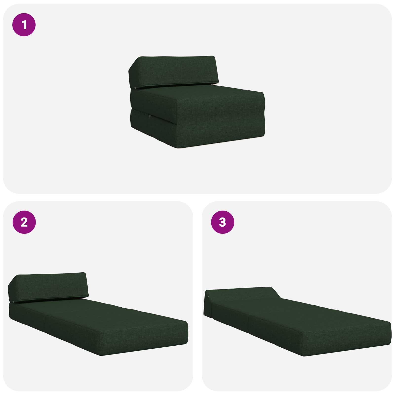 Sofa na razvlačenje Tamnozelena 60 x 70 x 41 cm Tkanina
