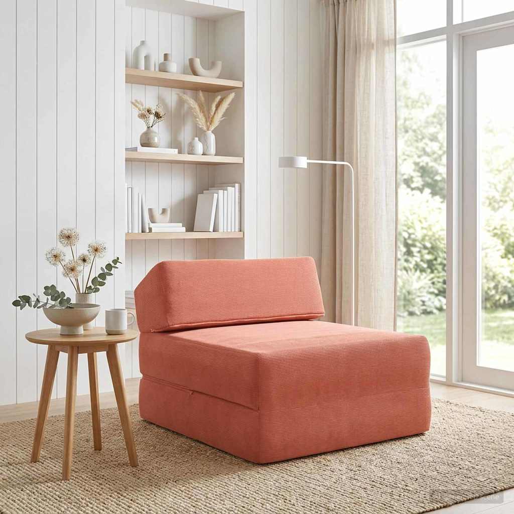 Sofa na razvlačenje Crvena narančasta 60 x 70 x 41 cm Tkanina
