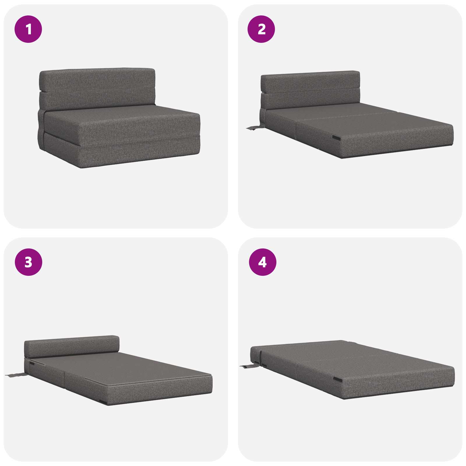 Sofa na razvlačenje Svjetlosiva 70 x 72 x 60 cm Tkanina