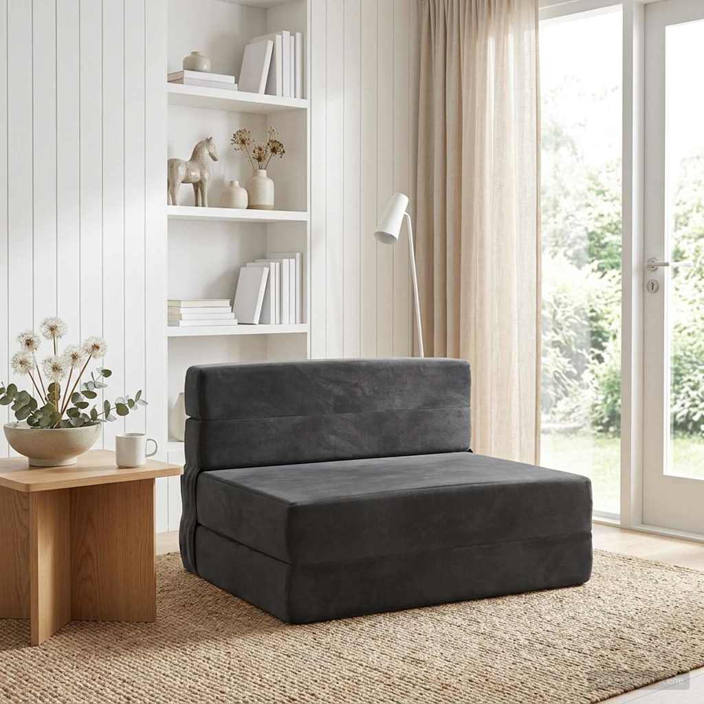 Sofa na razvlačenje Tamnosiva 70 x 72 x 60 cm Tkanina