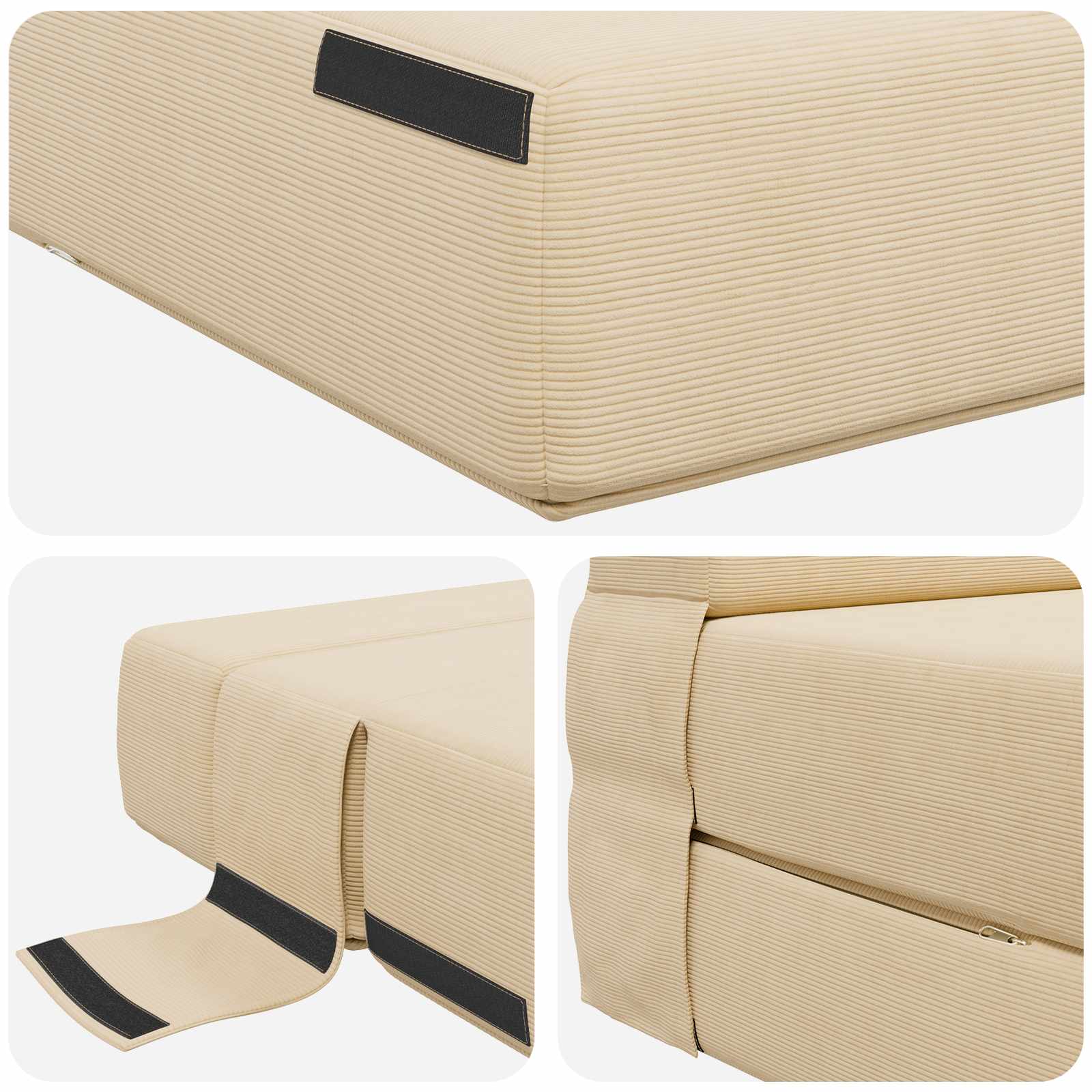 Sofa na razvlačenje Krem 70 x 72 x 60 cm Tkanina