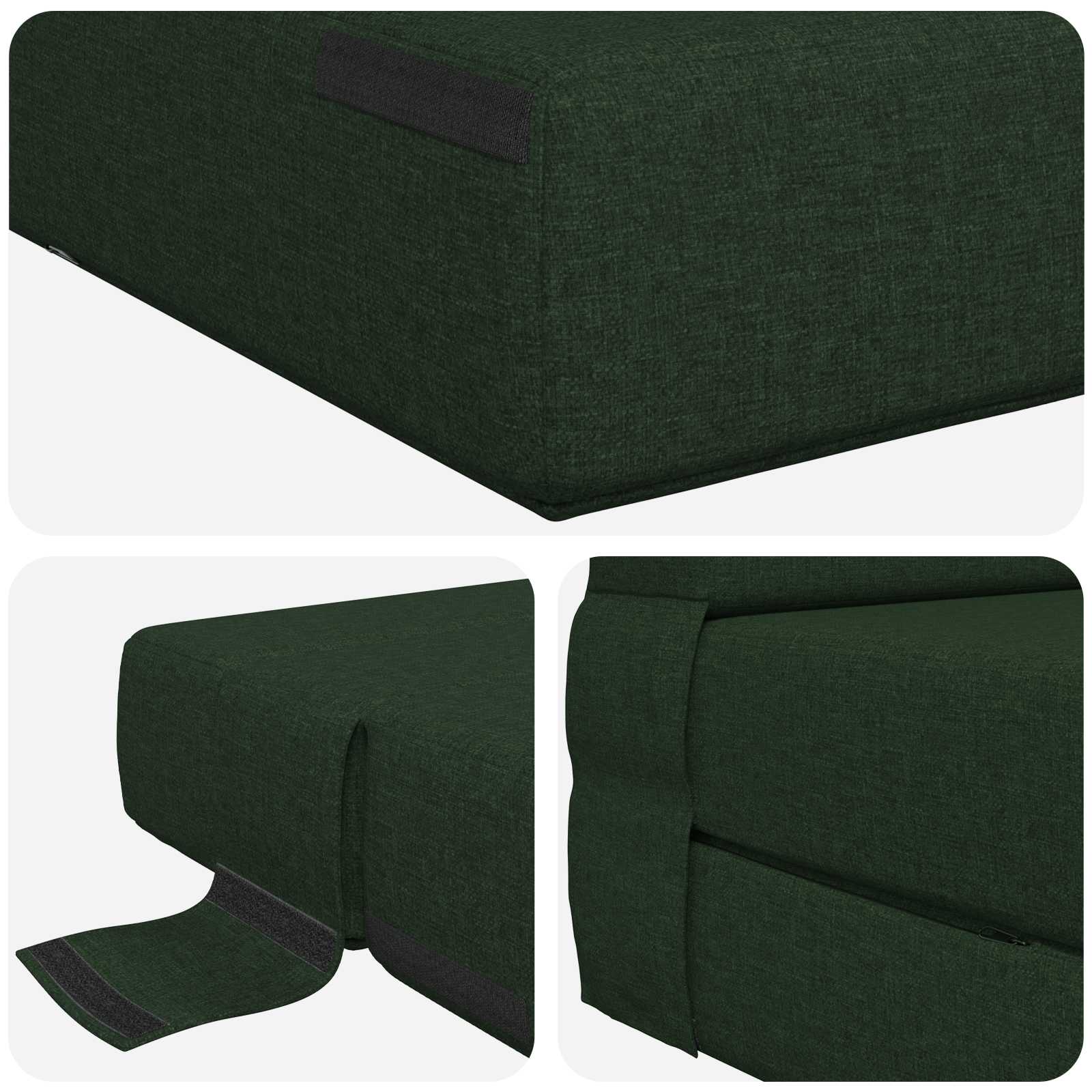 Preklopni madrac za sofu Tamnozelena 70 x 80 x 60 cm Tkanina