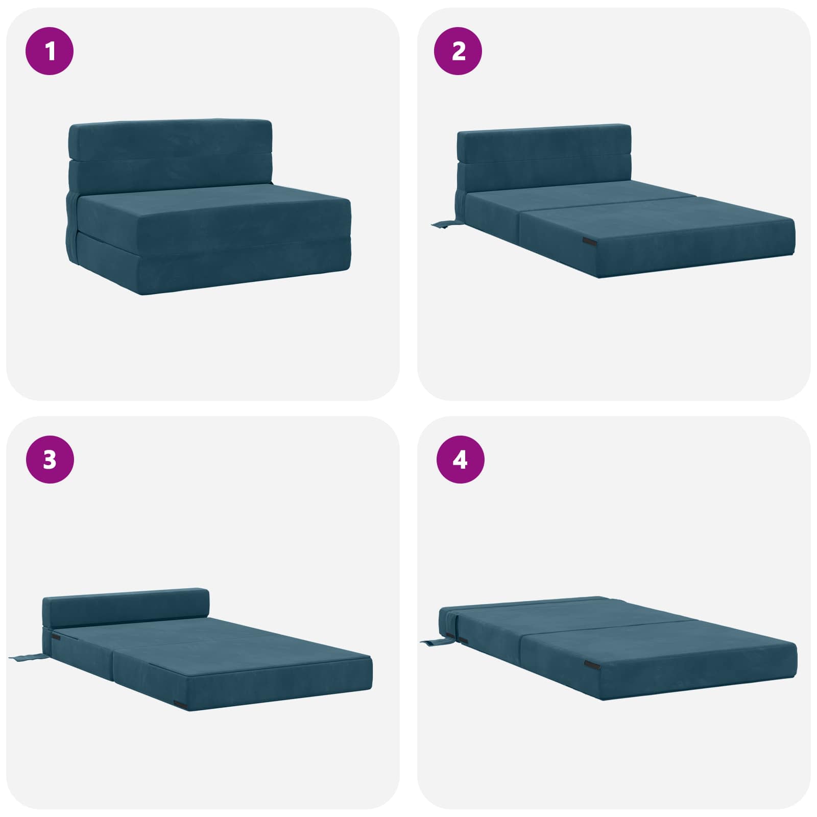 Sofa na razvlačenje Plava 70 x 80 x 60 cm Tkanina