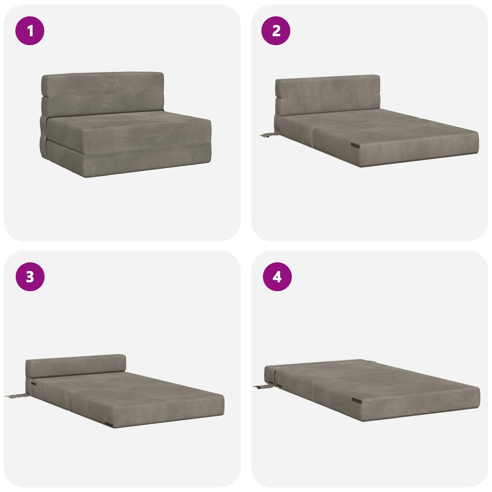 Sofa na razvlačenje Svjetlosiva 70 x 80 x 60 cm Tkanina