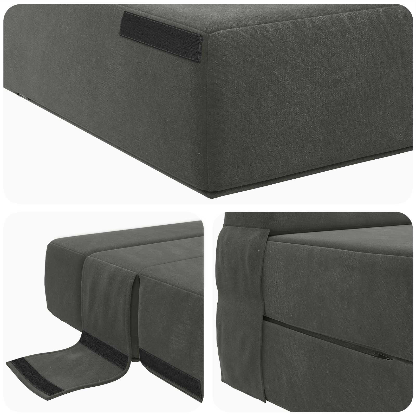 Preklopni madrac za sofu Tamnosiva 70 x 80 x 60 cm Tkanina