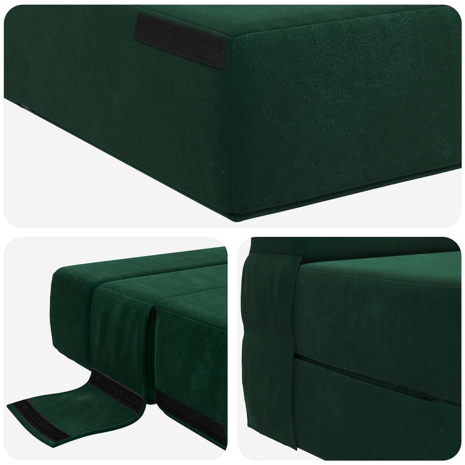 Preklopni madrac za sofu Tamnozelena 70 x 80 x 60 cm Tkanina