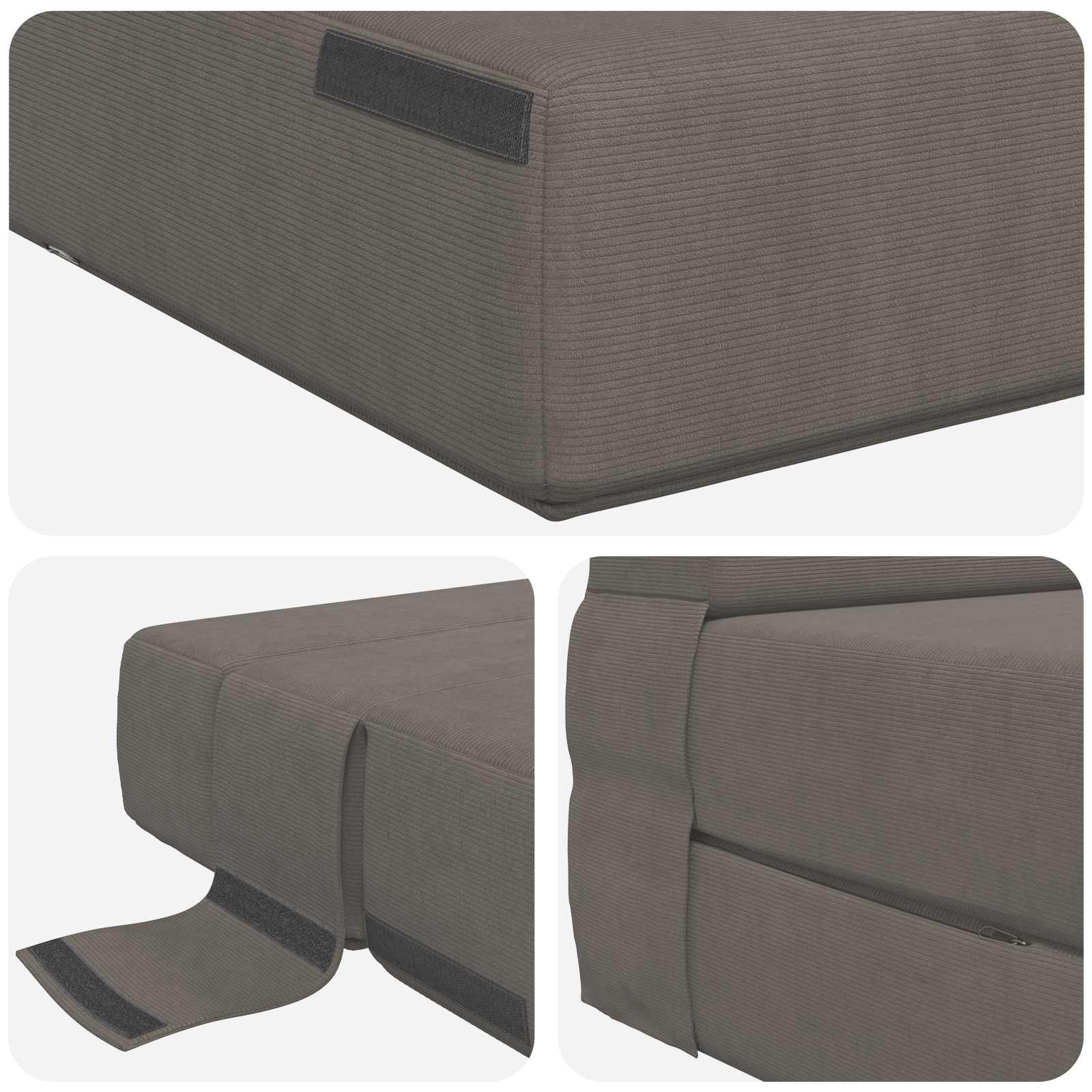 Preklopni madrac za sofu Svjetlosiva 70 x 80 x 60 cm Tkanina